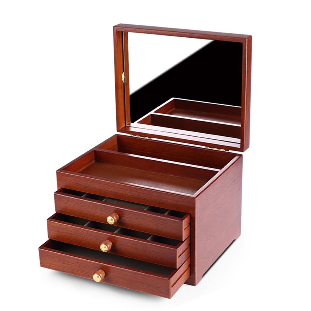 Jewelry Organizer Wooden Jewlery Storage Box 4 Layer Stye A