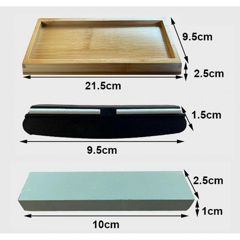 Double-Sided Whetstone Knives Sharpener Sharpening Stone Base Angle Guide 