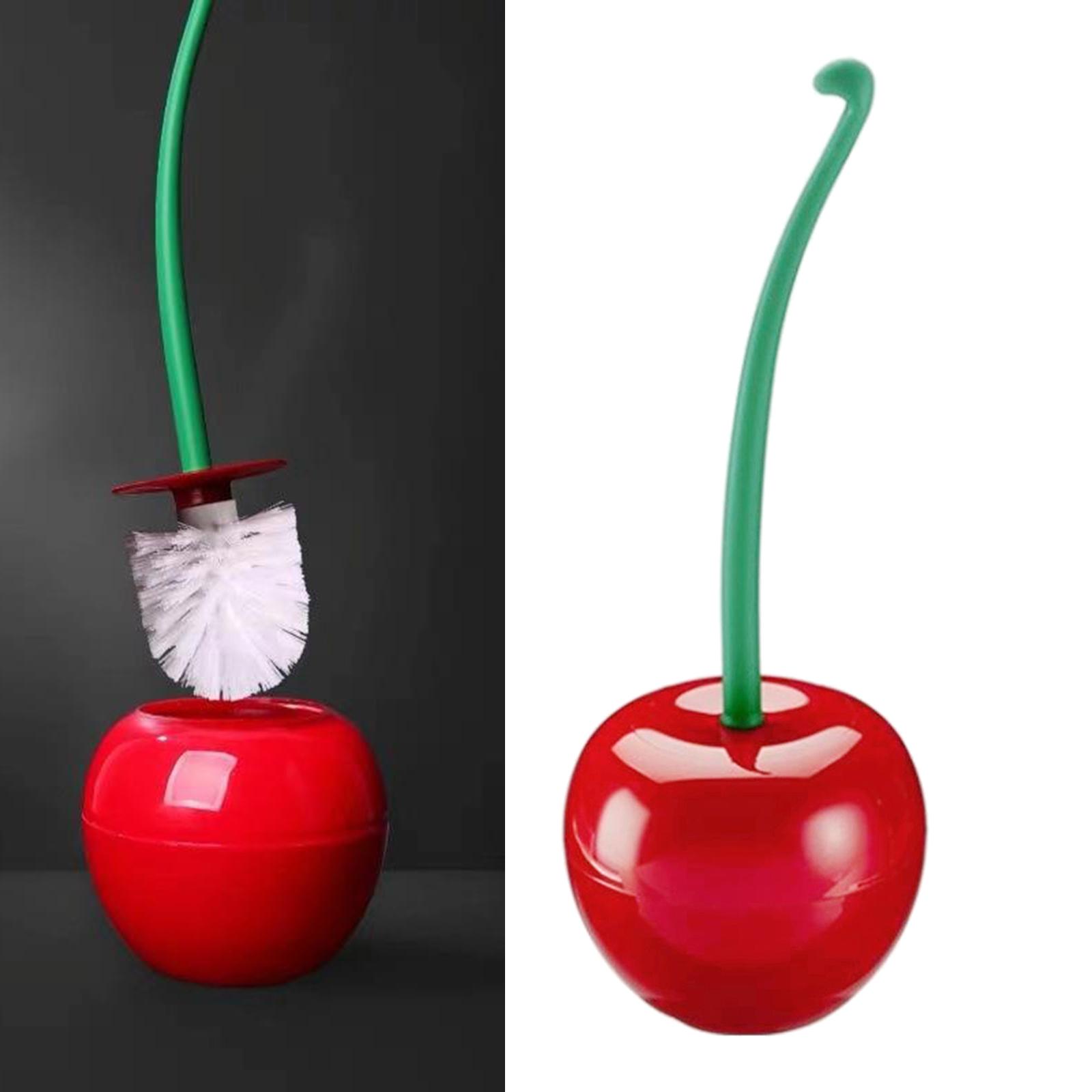 Toilet Bowl Cleaning Brush and Holder for Bathroom Deep-Cleaning Red