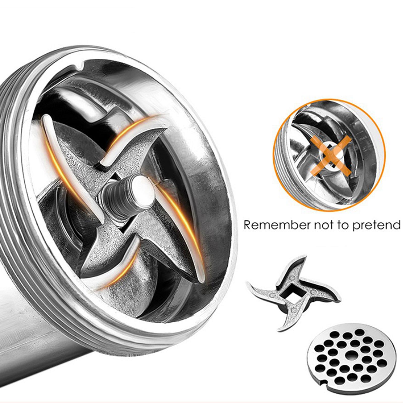 Stainless Steel Manual Meat Grinder Mincer Tool Table Hand Crank Sausage S