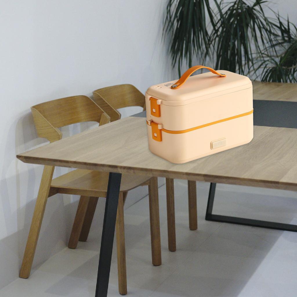 Multifunction Heated Lunch Box Soup Stew Tools for Home Office Yellow