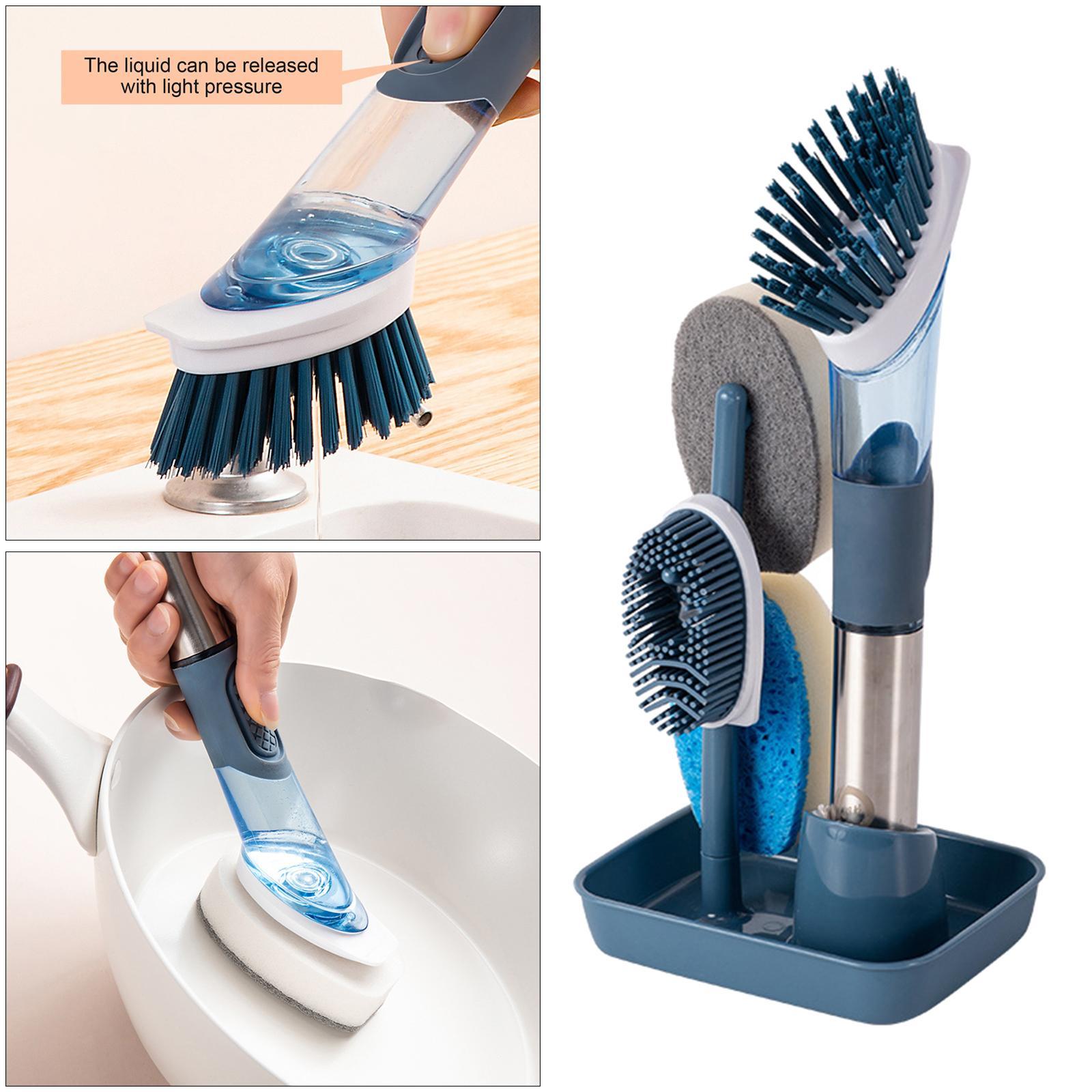 Multipurpose Cleaning Brush Set Soap Dispensing Dish Brush Bowl Scrubber