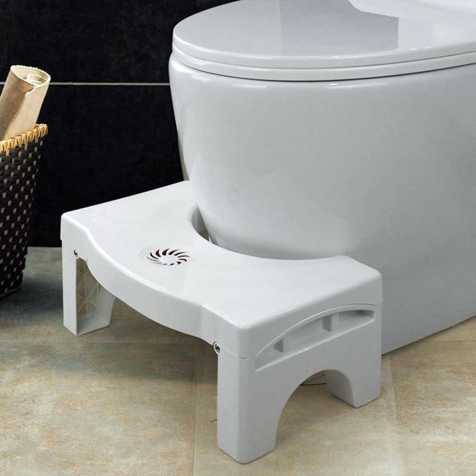 Toilet Stool 7 in Toilet Footstool Collapsible White for Bathroom Children