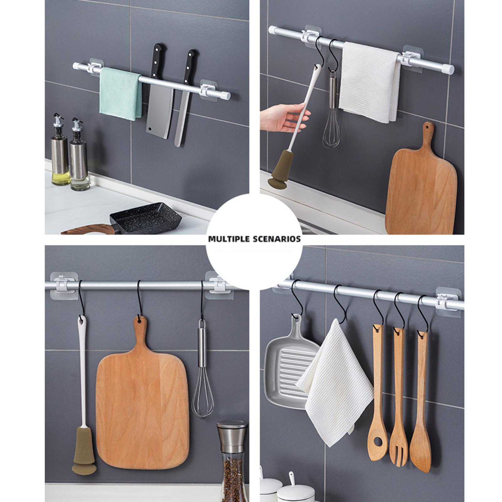 8 PCS Curtain Rod Brackets Holder Drapery Wall Mount Fixed Use White