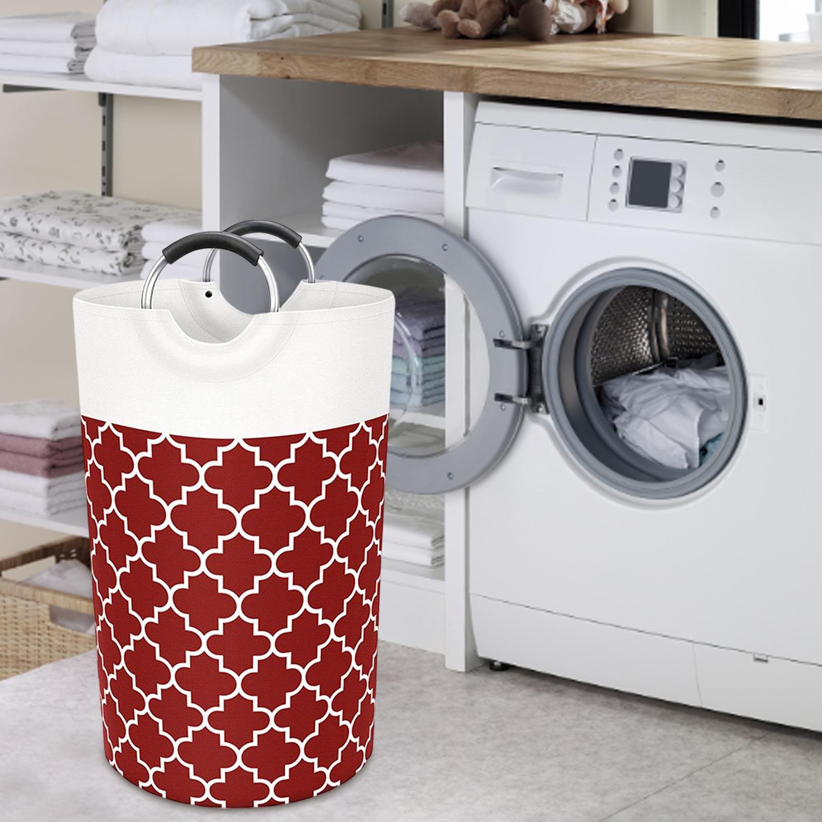 Laundry Organizer Bag Storage Clothes Basket for Bedroom Bathroom Red