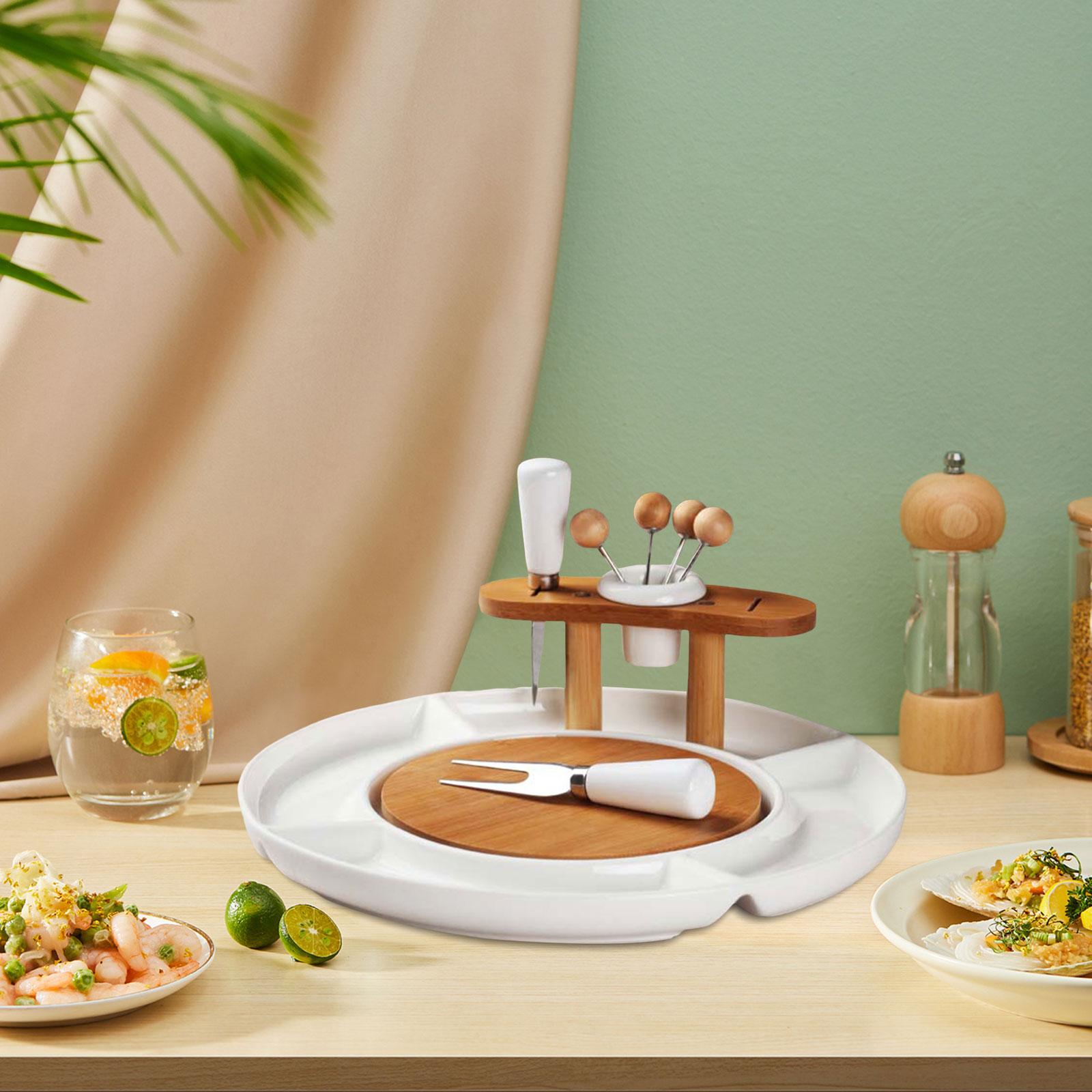 Divided Serving Platter Stylish Durable Ceramic for Home Dinner Room Dessert