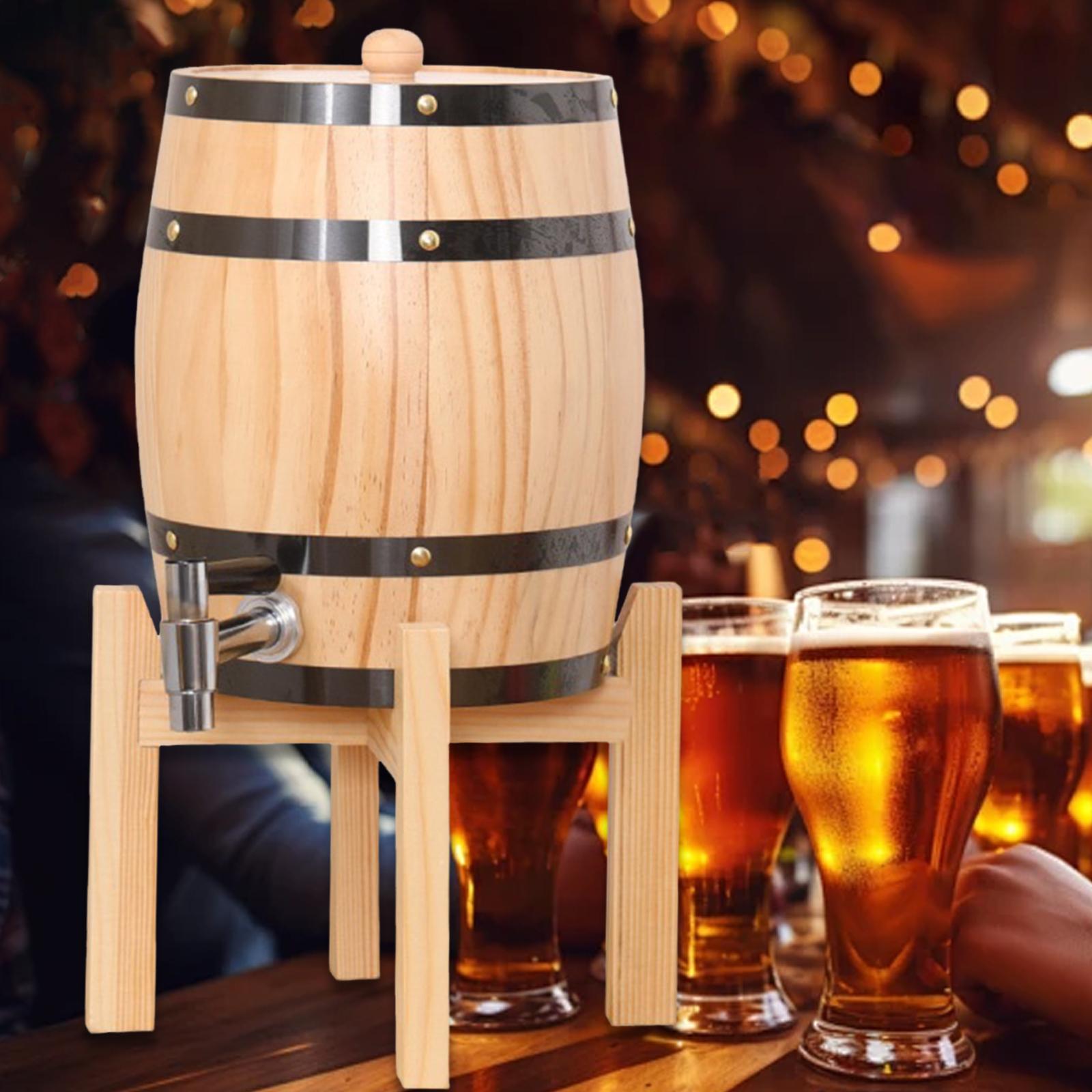 Wine Barrel 3L Bar Household Integrated Tap Margarita Tower Wood Wine Barrel
