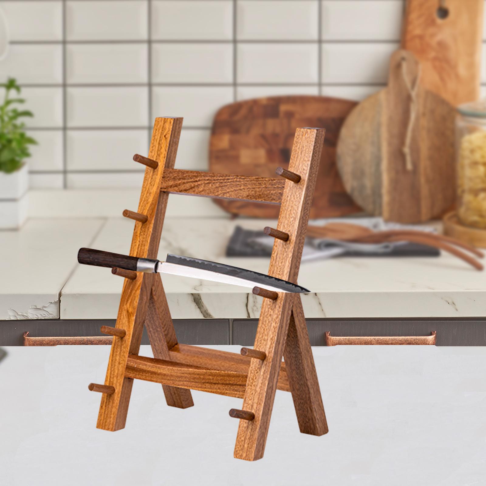 Salmon Knife Shelf Knife Storage Rack for Desktop Collection Cabinets