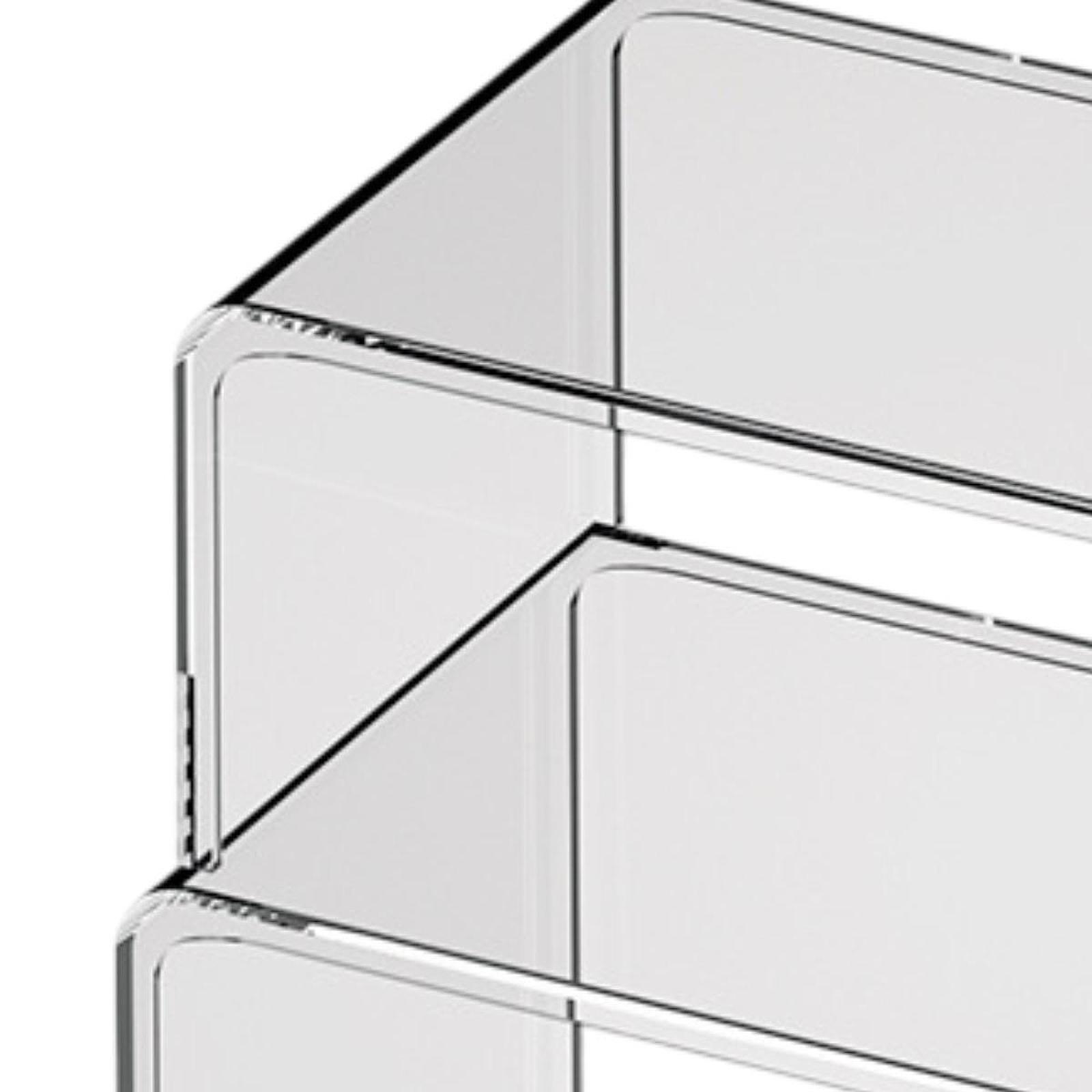 2 Pieces Desktop Storage Stand Container Transparent Desktop Organizer Shelf