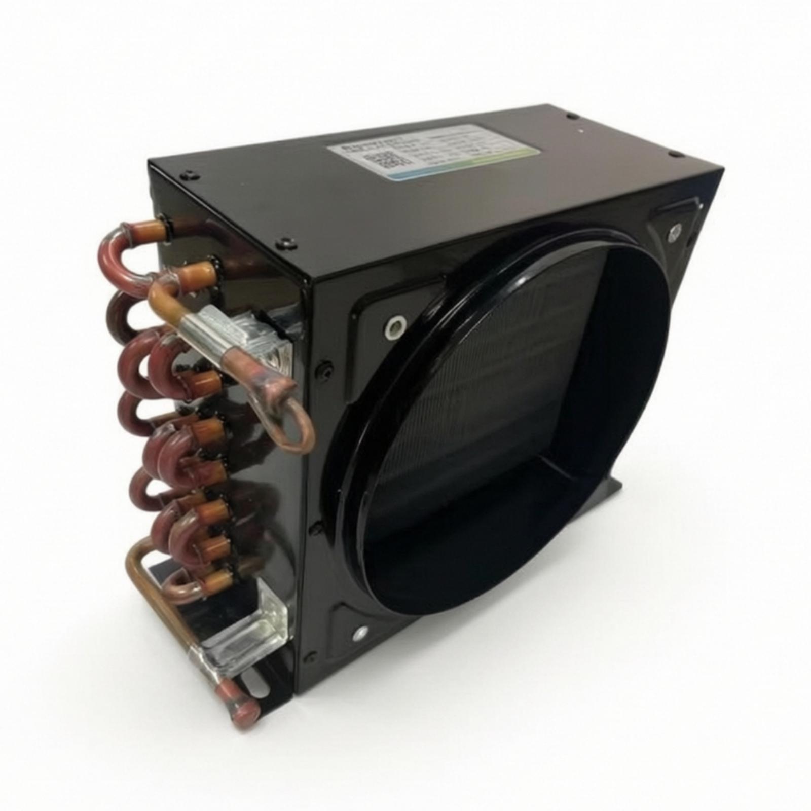 Condenser with Metal Housing Air-Cooled Finned Heat-Exchange Core Compact for Technicians, Hobbyists, Refrigeration Systems, Cold Rooms 0.375HP