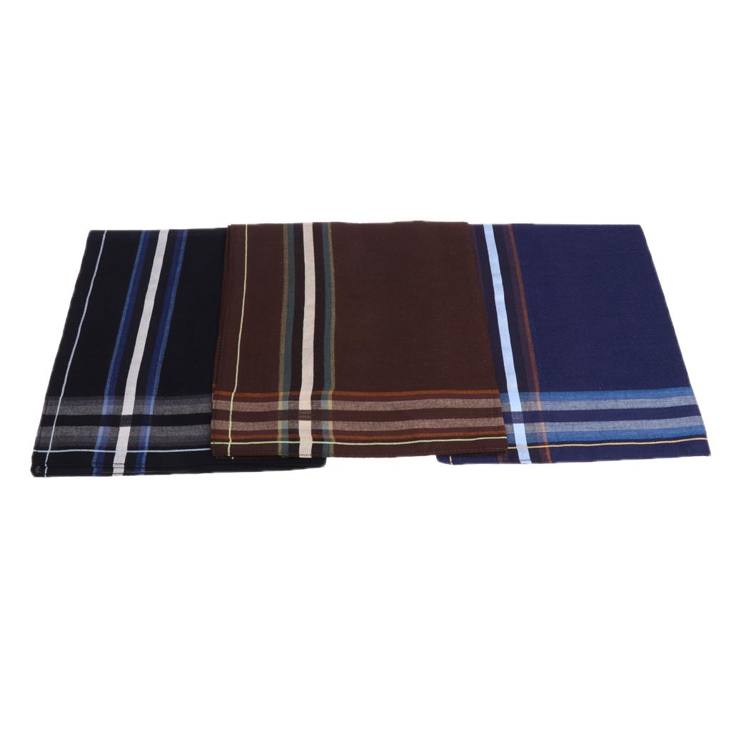 6Pairs Mens Pocket Hanky Cotton Handkerchief Square Handkerchiefs 43 x 43cm