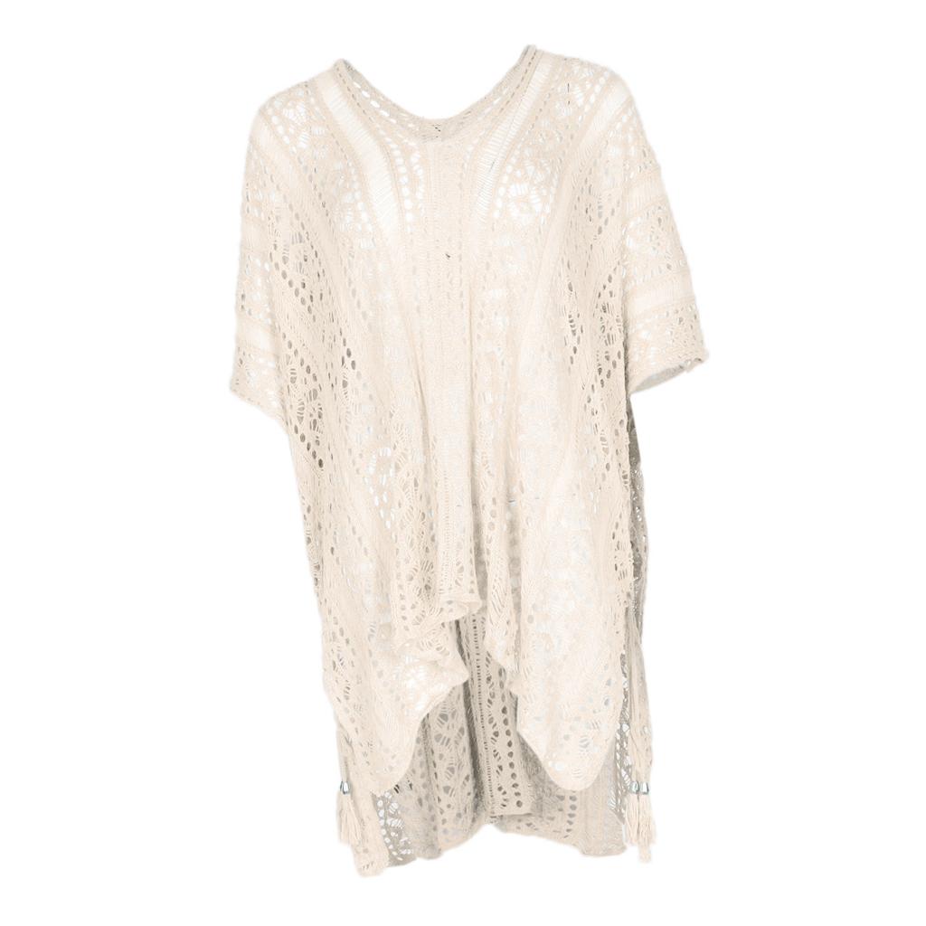 Womens V Neck Beach Cover-up Bathing Suit Swimwear Swimsuit Beige