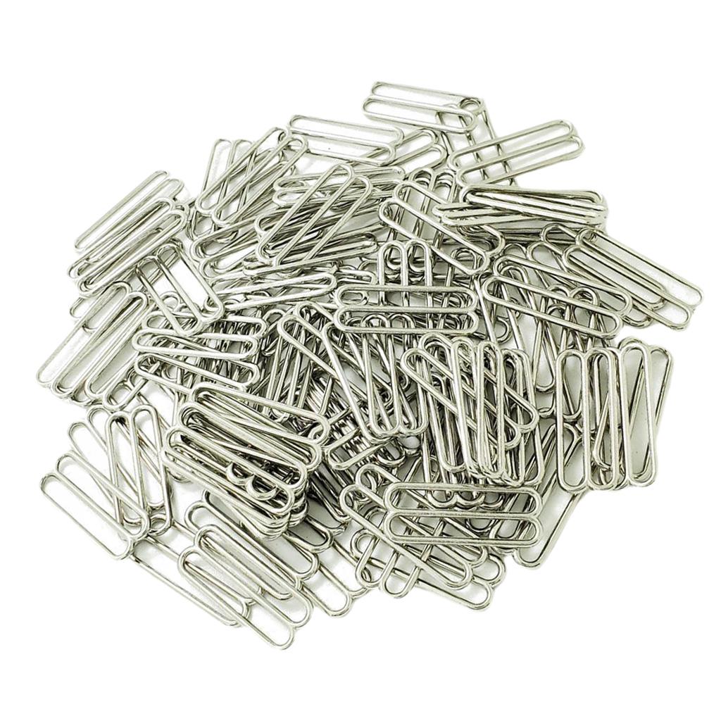 100 Pieces Metal Bra Lingerie Strap Sewing Clip Hook 8 Shape 25mm