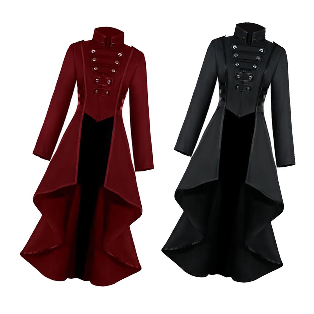 Retro Style Victorian Gothic Coat Jacket Medieval Tailcoat Outerwear M