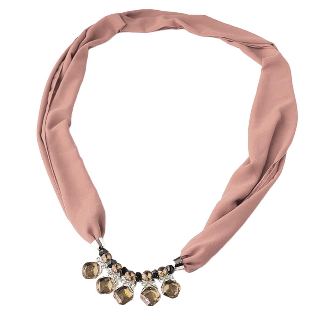 Lightweight Muslim Scarf Chiffon Pendant Necklace Scarves For Women Khaki