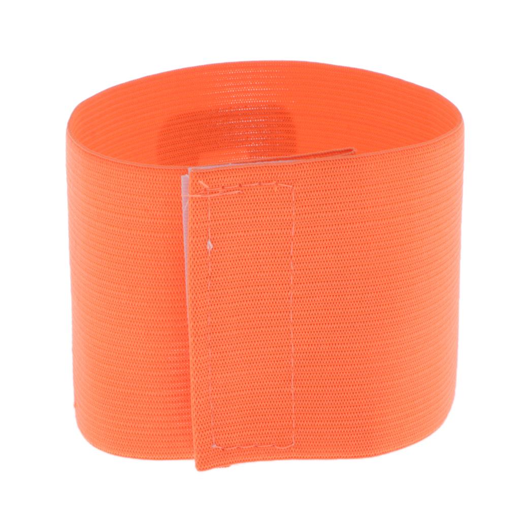 Captain Armband Football Soccer Sports Adjustable Arm Bands Fluorescent Orange