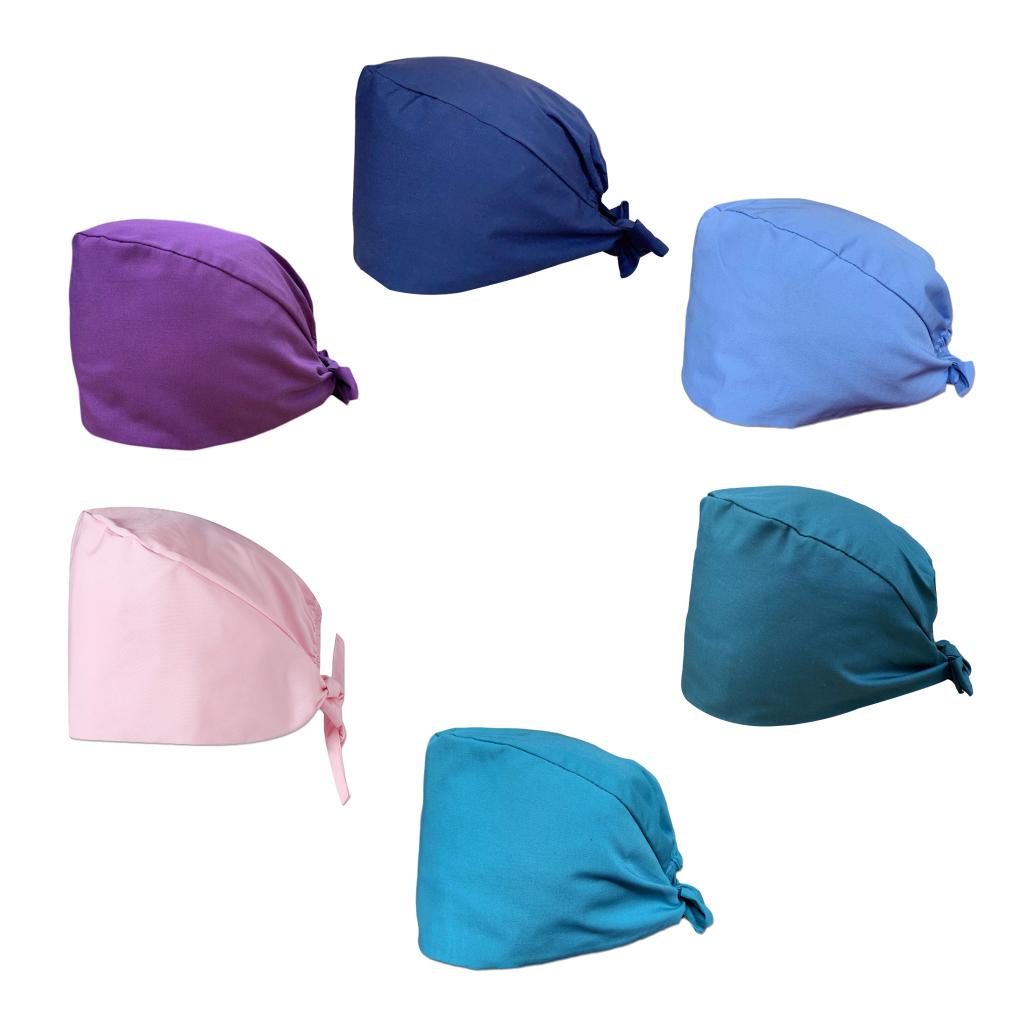 Scrub Cap Stretch Bouffant Working Hat Head Wrap Purple