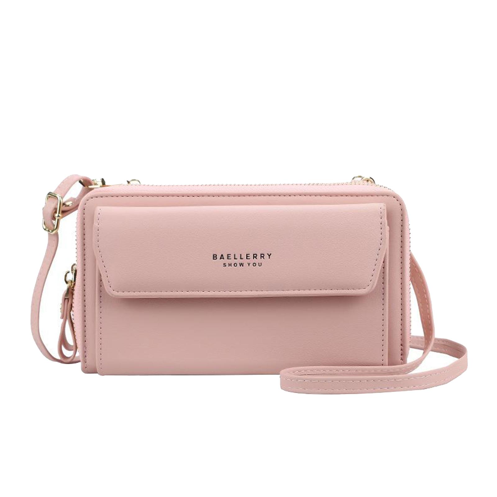 Women Handbag Shoulder Crossbody Bag Ladies Clutch Purse Wallet Light Pink