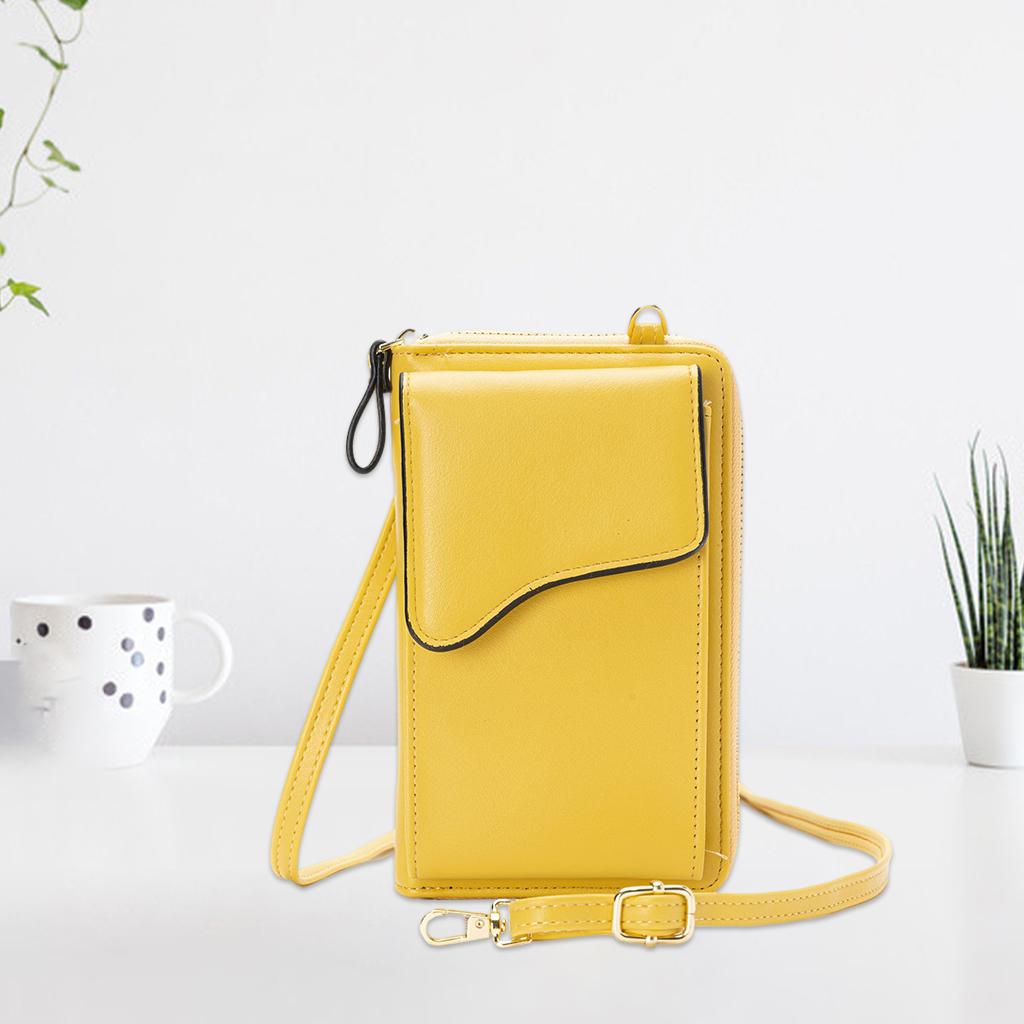 Women Crossbody Cell Phone Shoulder Bag Pouch Handbag Purse Wallet Yellow