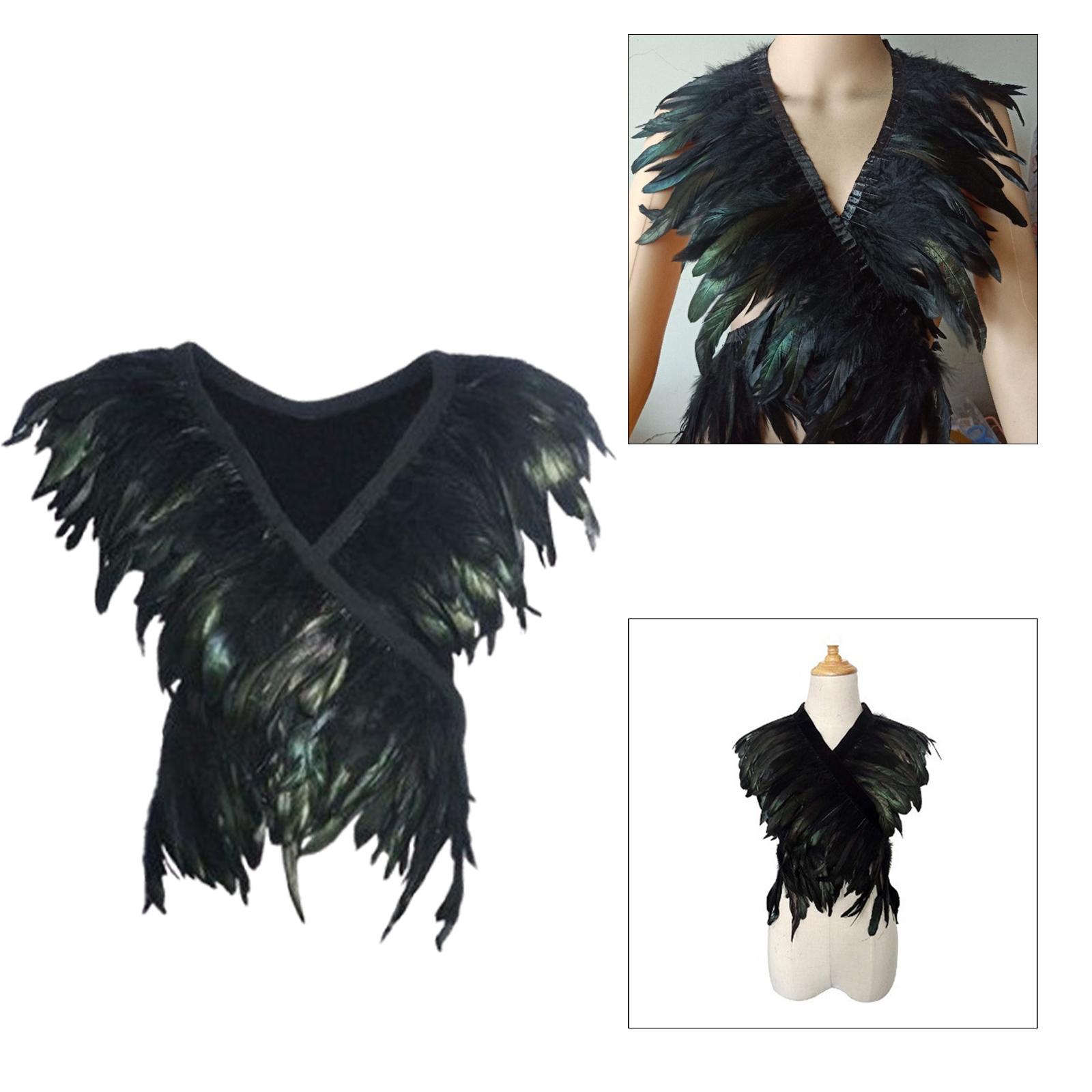 Artificial Feather Shrug Shawl Cosplay Costume Scarf for Carnival Gift Party