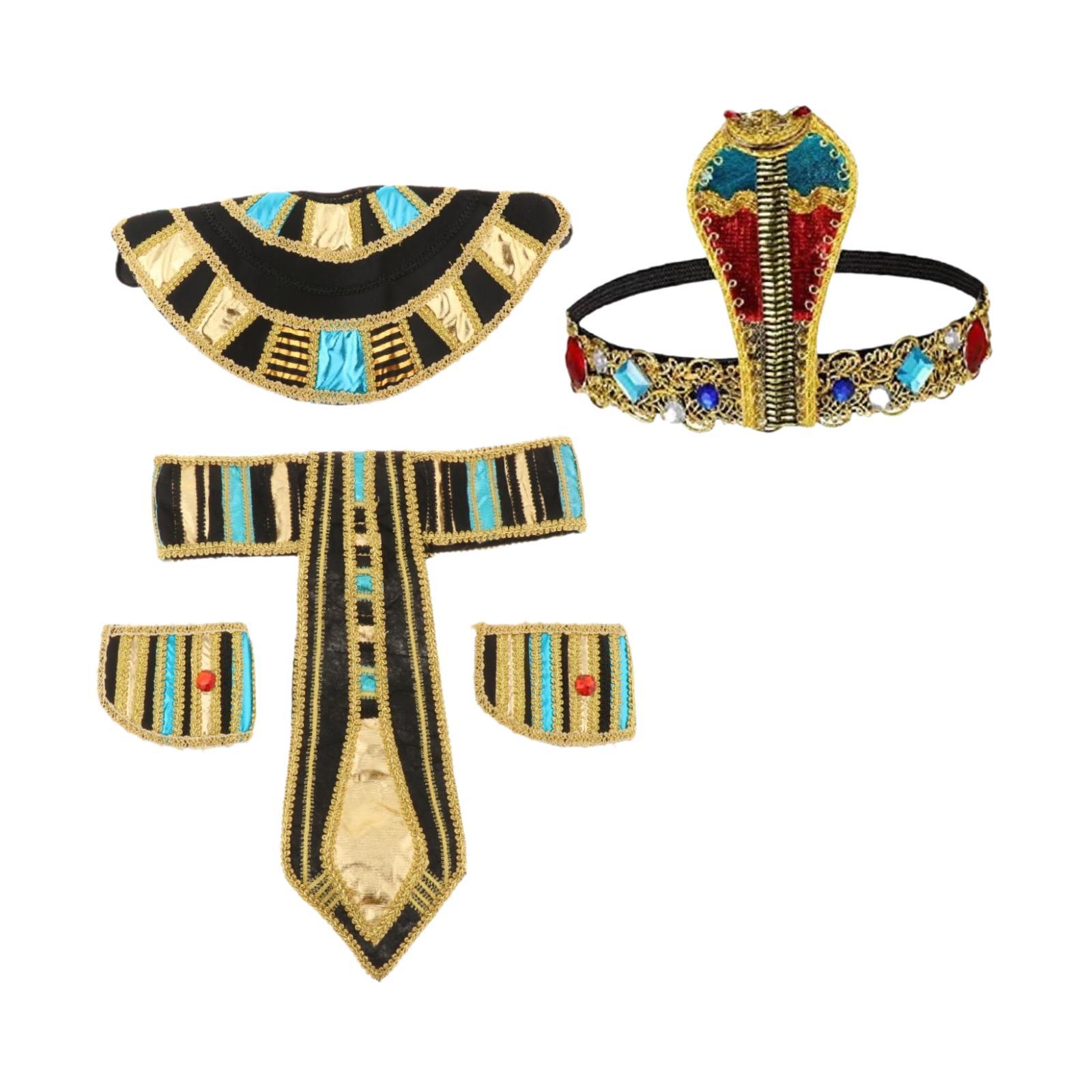 5x Egyptian Costume Accessories Men Women Party Props Belt Egyptian Headband