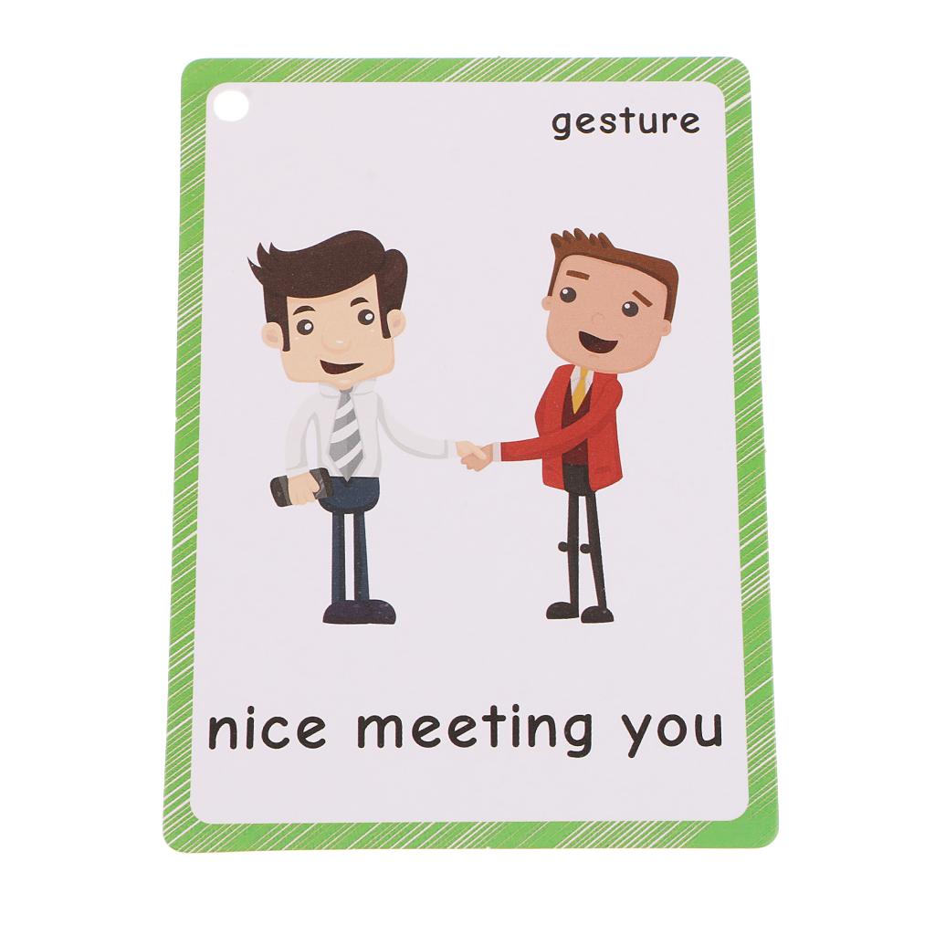 Preschool Educational Sight Word Flash Cards Gesture 25 Pieces