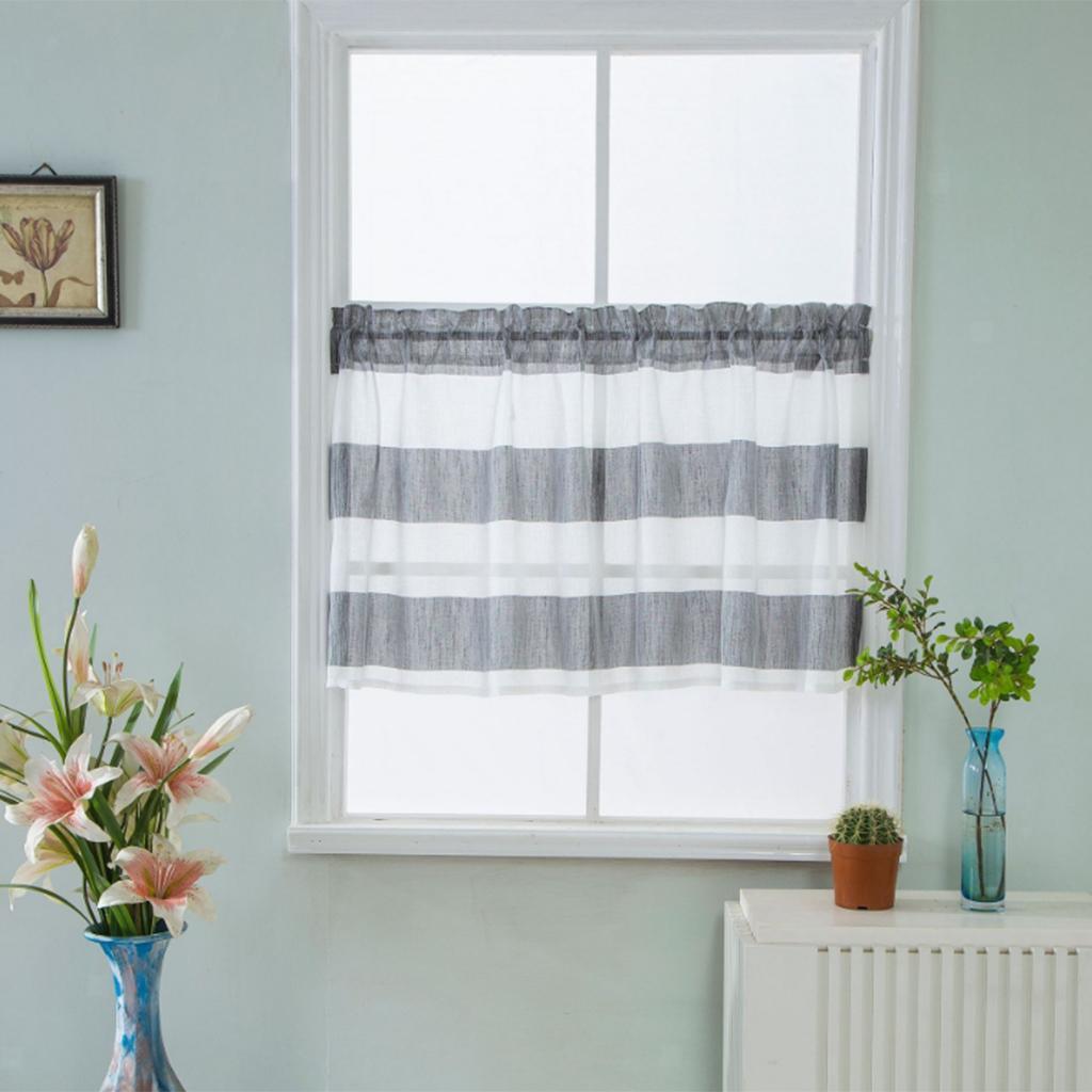 Streifen Fenster Vorhang Kurzgardine Scheibengardine Panel