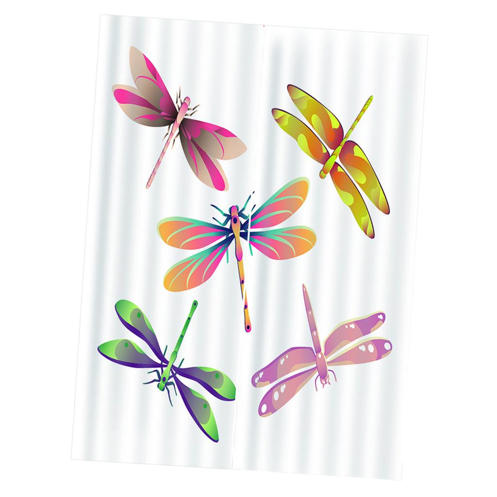 Dragonfly 3D Print Window Drapes Insulated Blackout Window Curtains Style-3