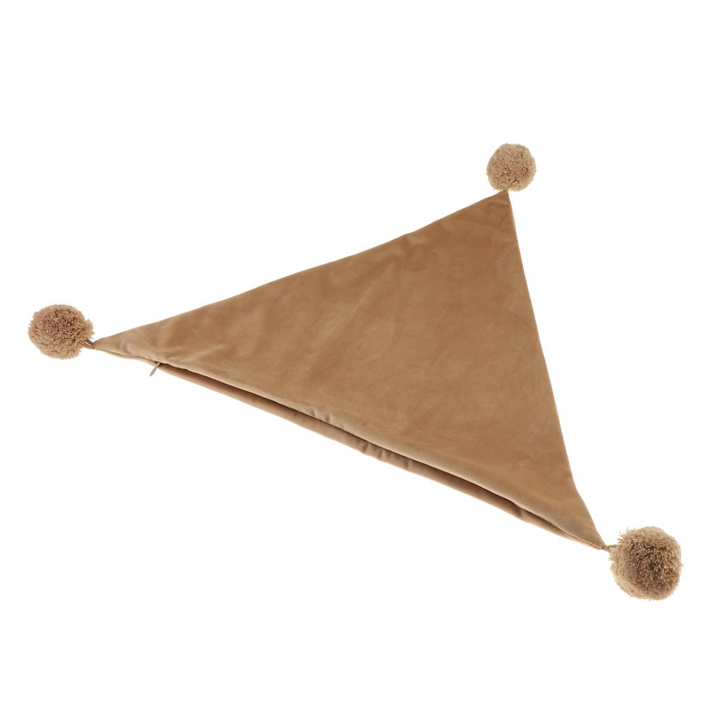 Throw Pillow Case Velvet Pillow Cushion Covers Triangle_Light Brown