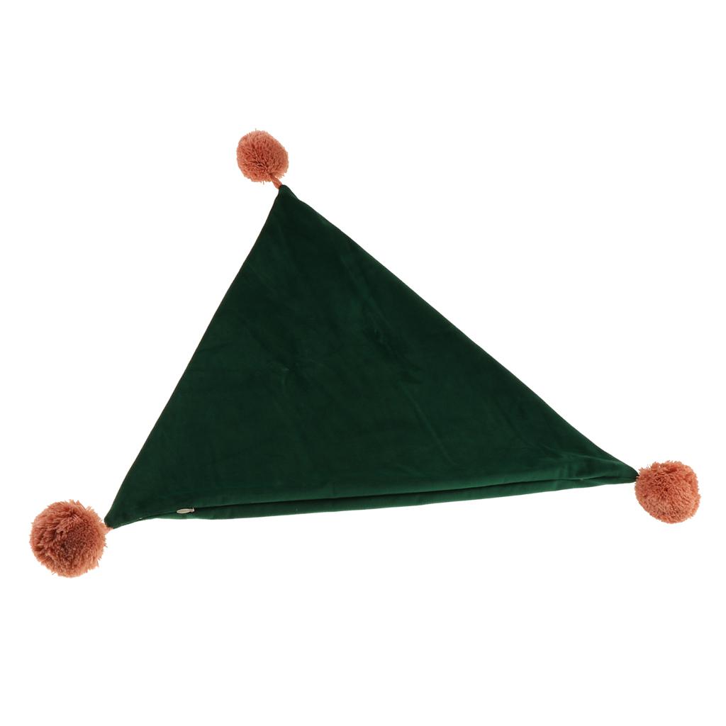 Throw Pillow Case Velvet Pillow Cushion Covers Triangle_Green