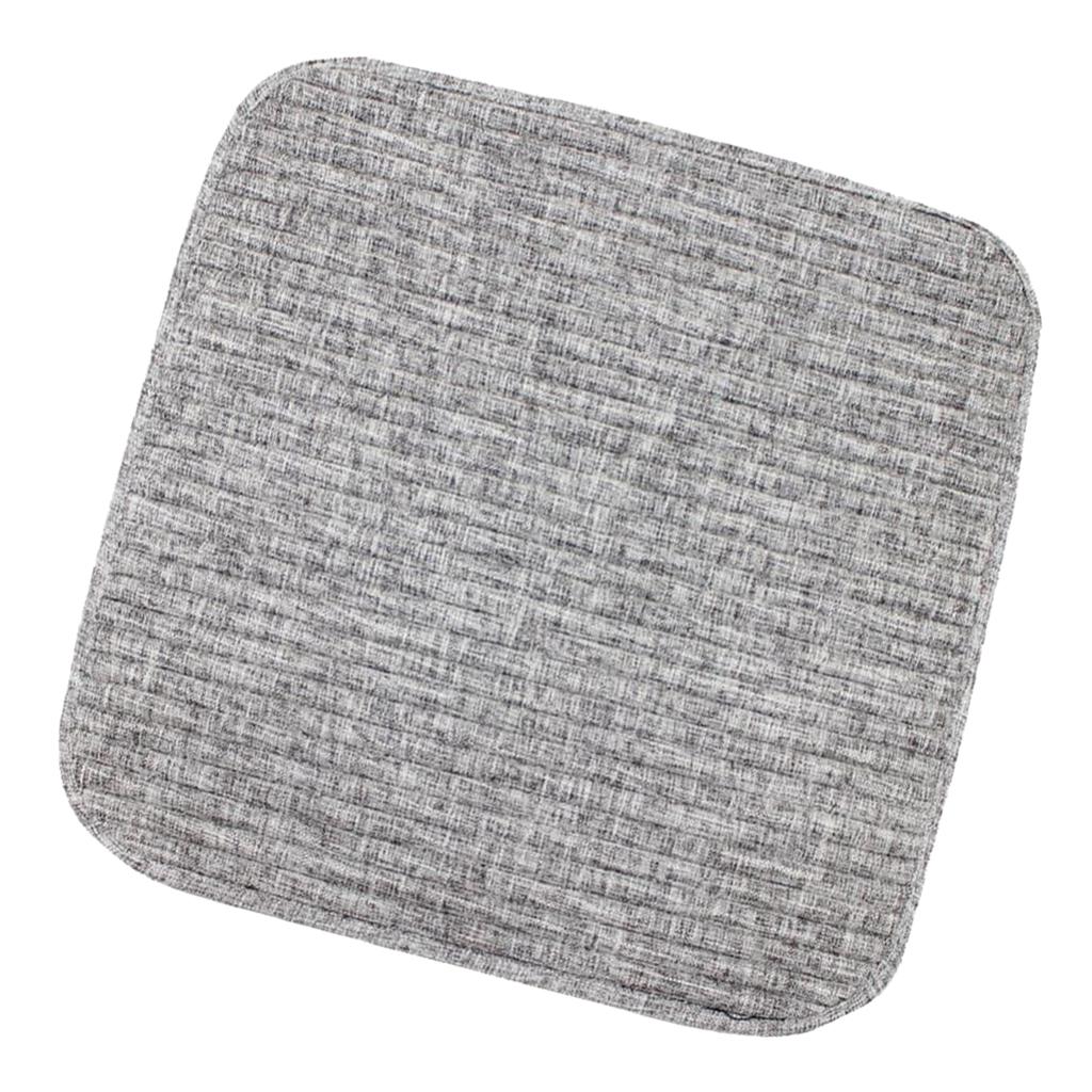 Non-slip Grain Chaff Dining Chair Cushion Office Seat Pad Square Gray