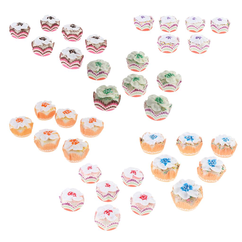 6 Pieces Simulation Cup Cake Model PU Early Childhood Education Prop Purple