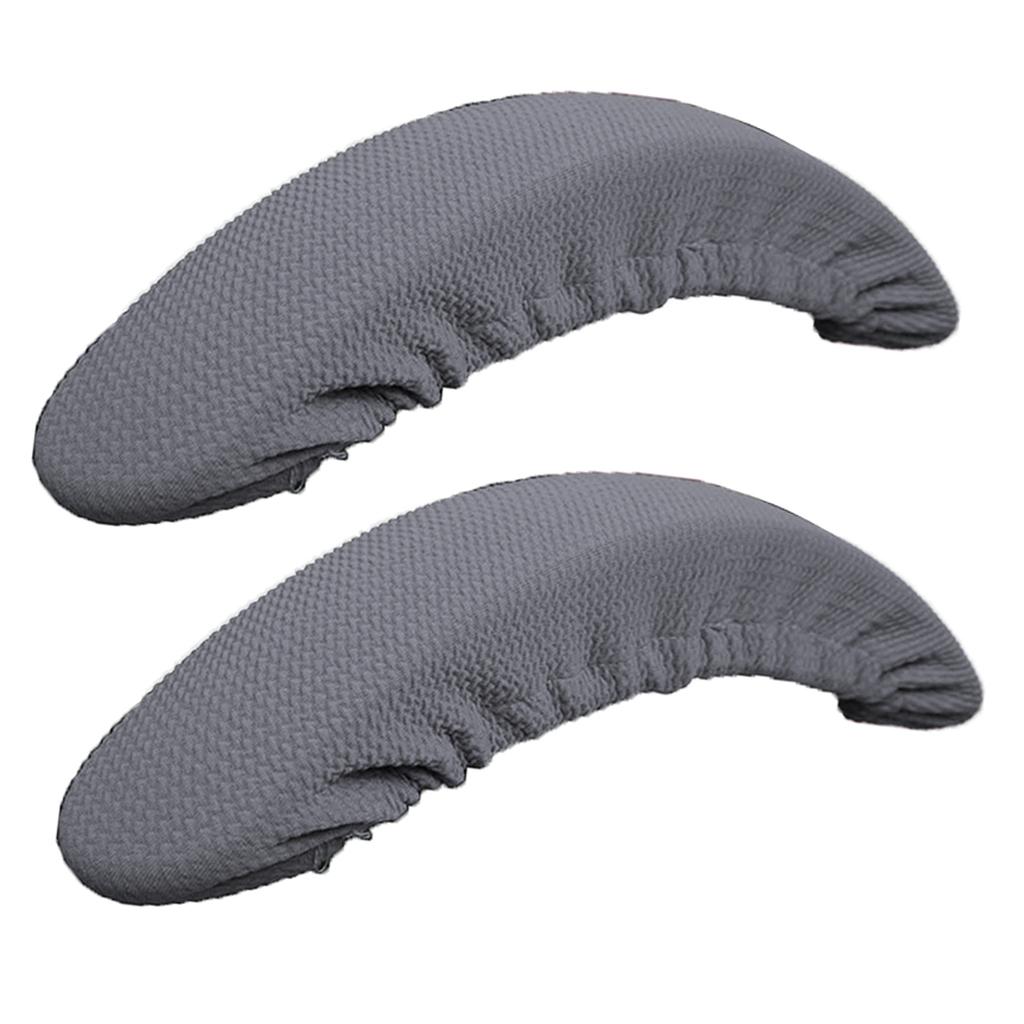 1 Pair Stretch Chair Armrest Covers Desk Chair Arm Slip-Cover Gray