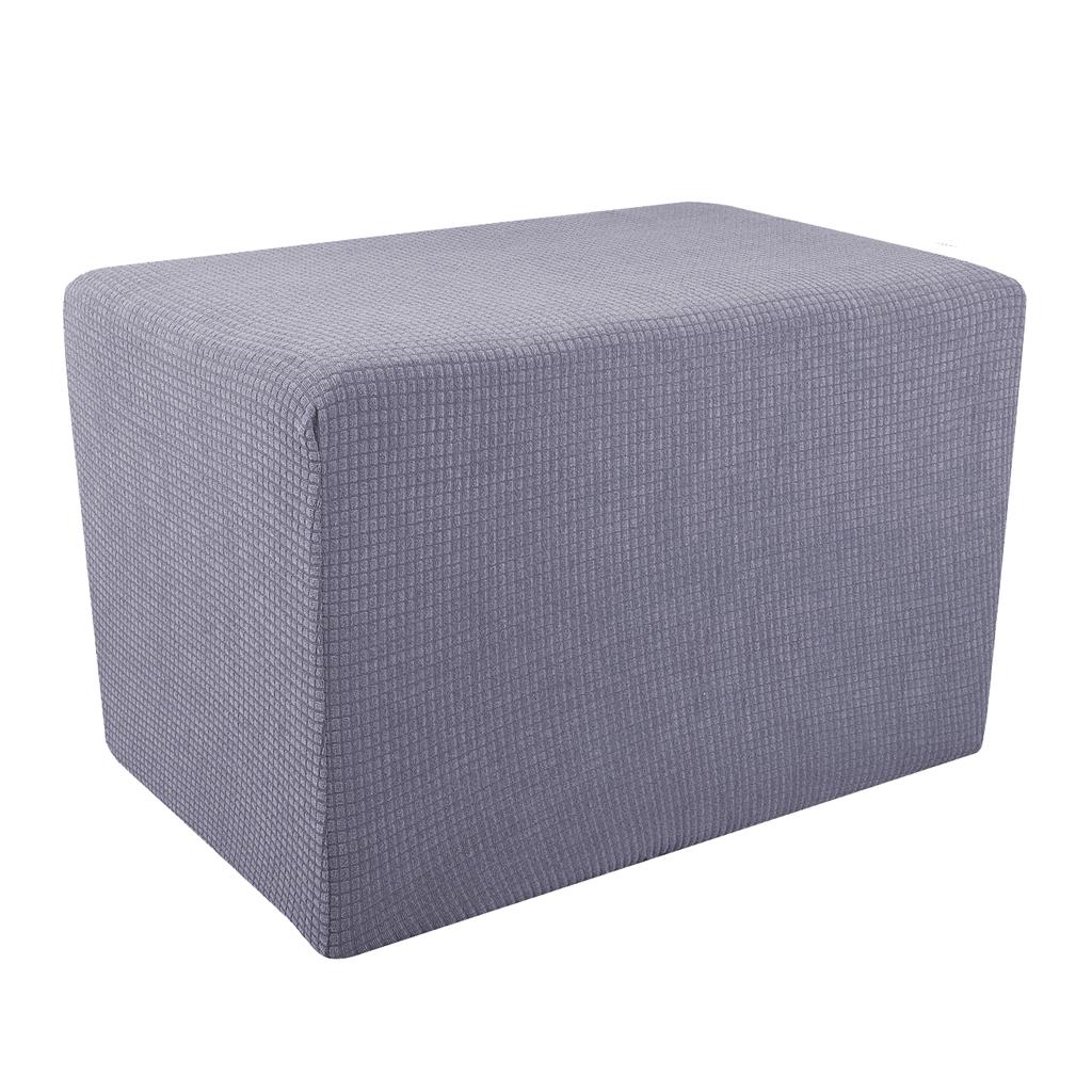 Stretch Storage Ottoman Covers Foot Rest Sofa Slipcovers Light Gray