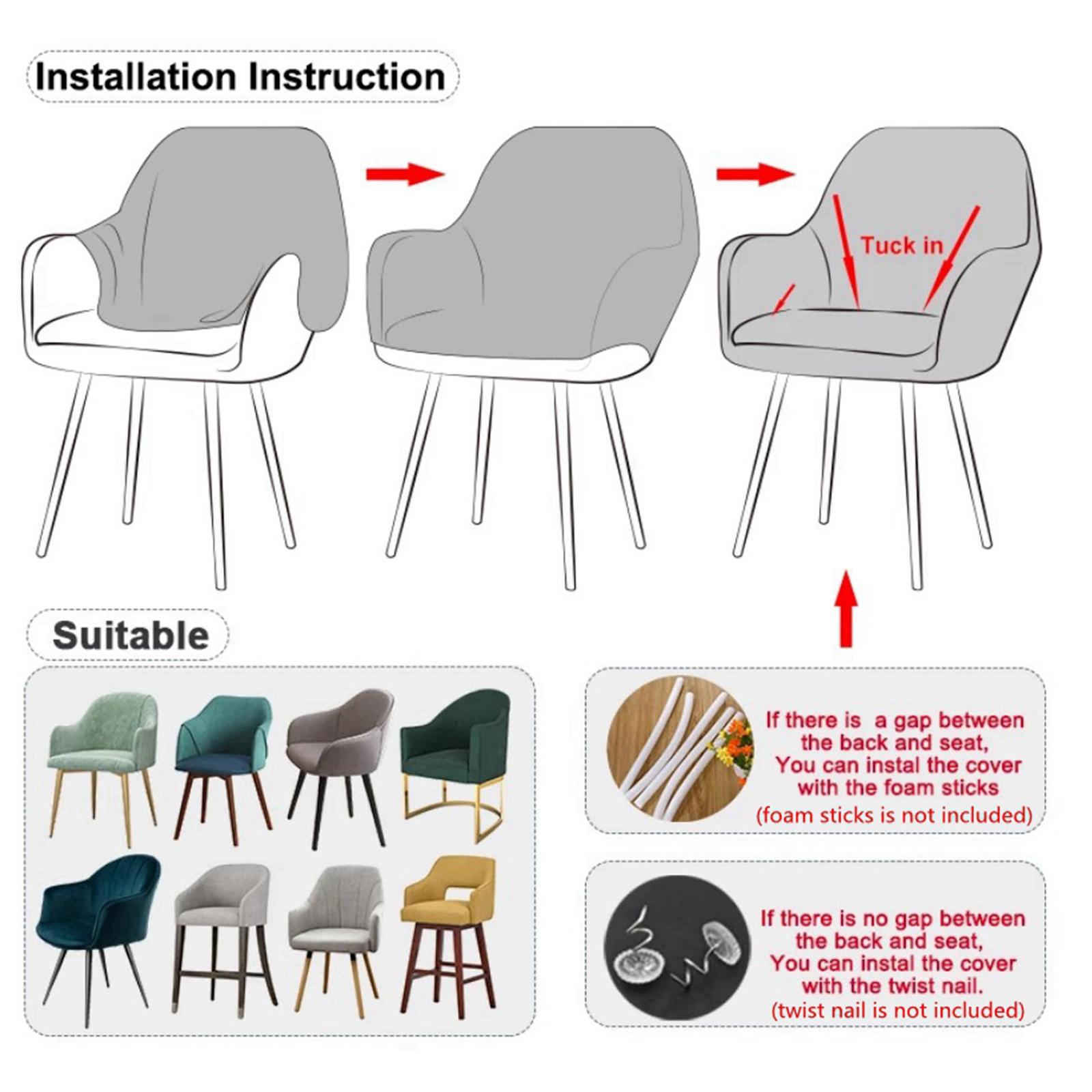 2xJacquard Dining Chair Slipcovers Dining Room Chair Protector Gray