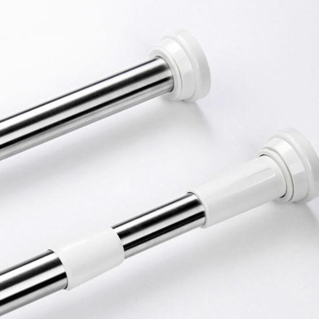 Rod Rail Spring Extendable Telescopic Tension Curtain Pole 70-120cm