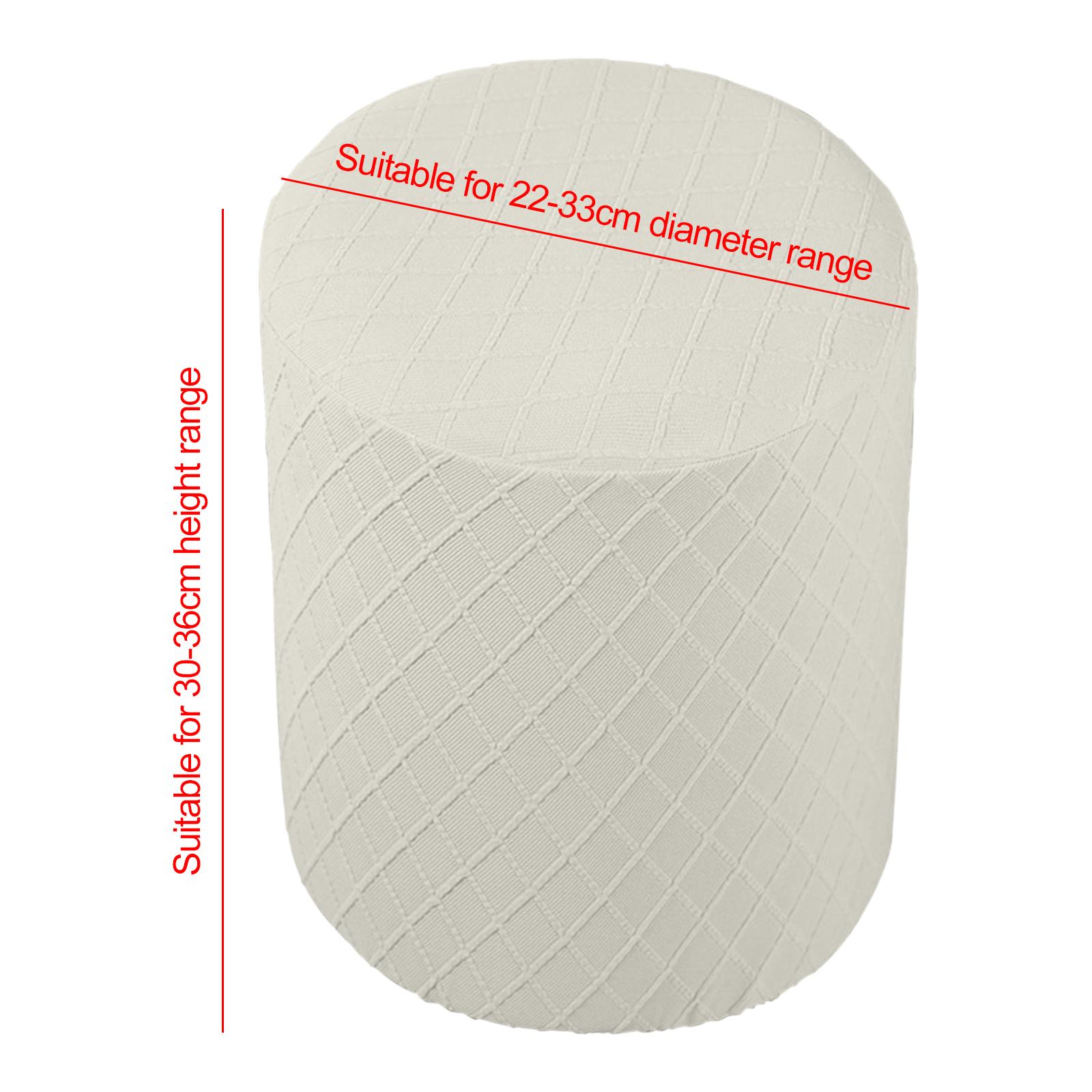 3xRound Stretch Ottoman Slipcovers Footrest Sofa Cover Foot Stool Covers White