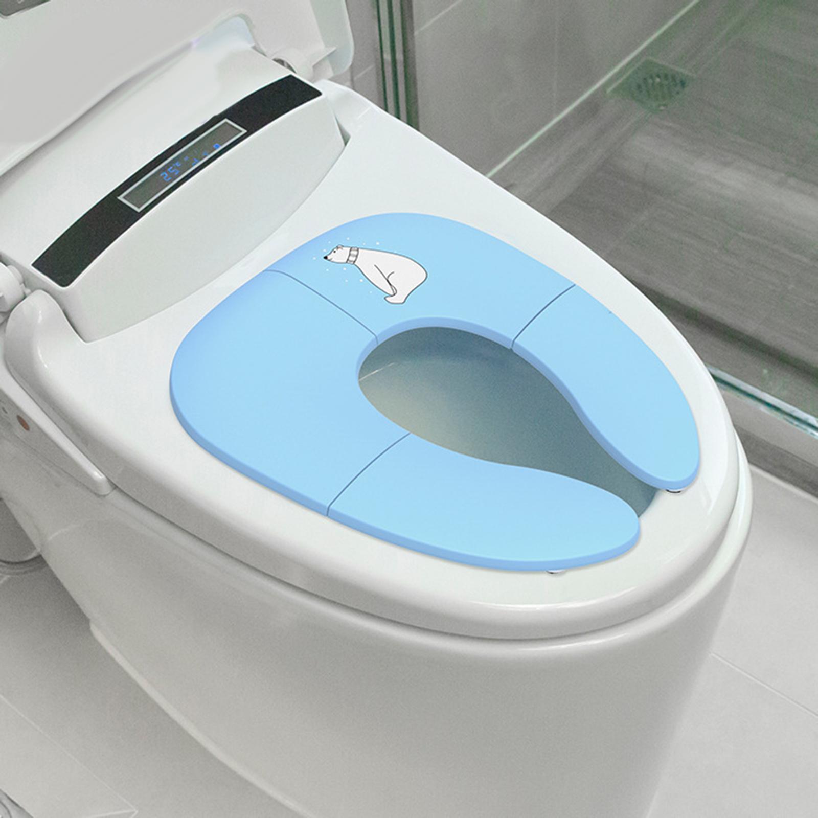 Folding Toilet Seat Reusable training Seat for Boys Adults Toddler Blue