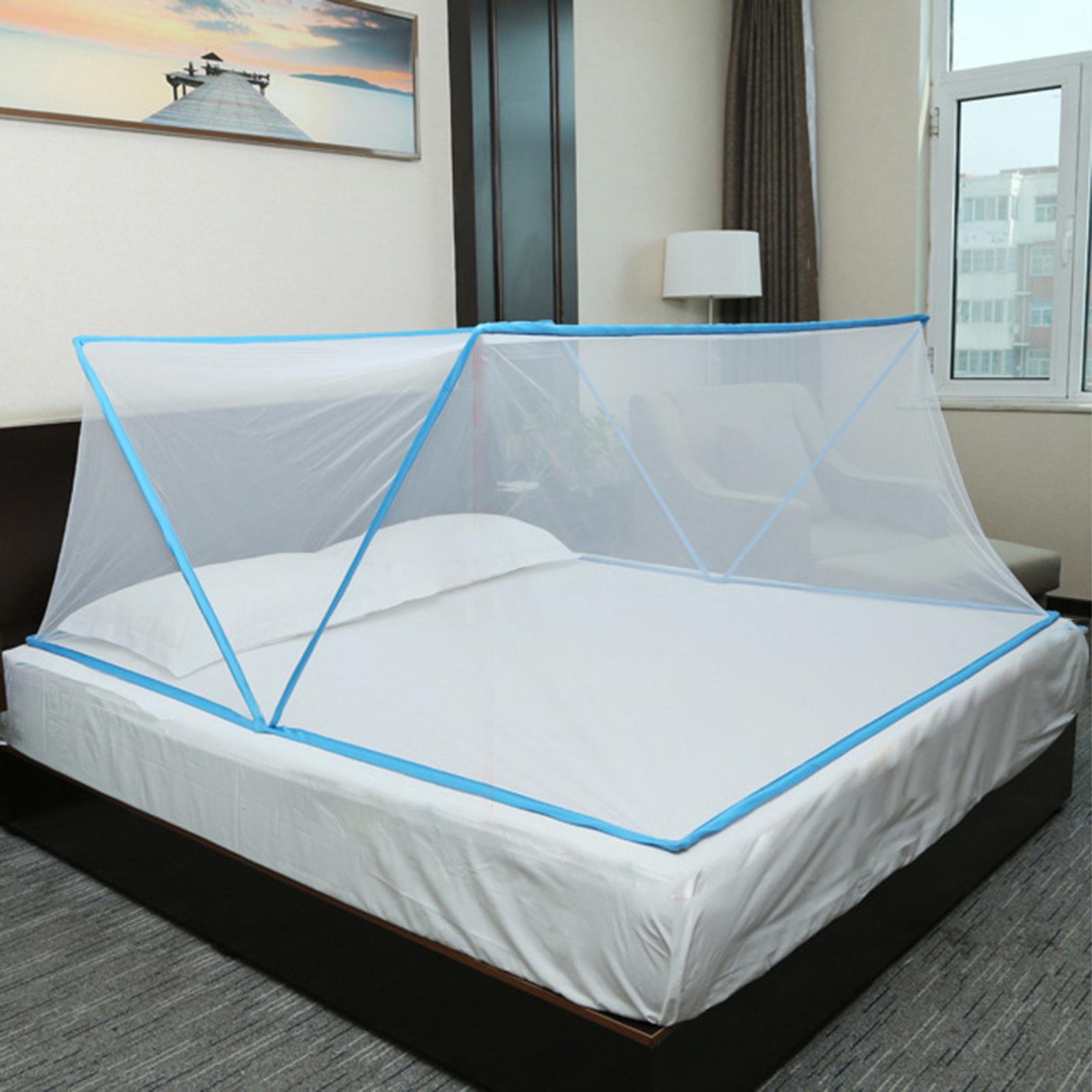 Bed Canopy Foldable Privacy Tents Bed Tent Shelter for Home Dorm Living Room Blue 190x160x80cm