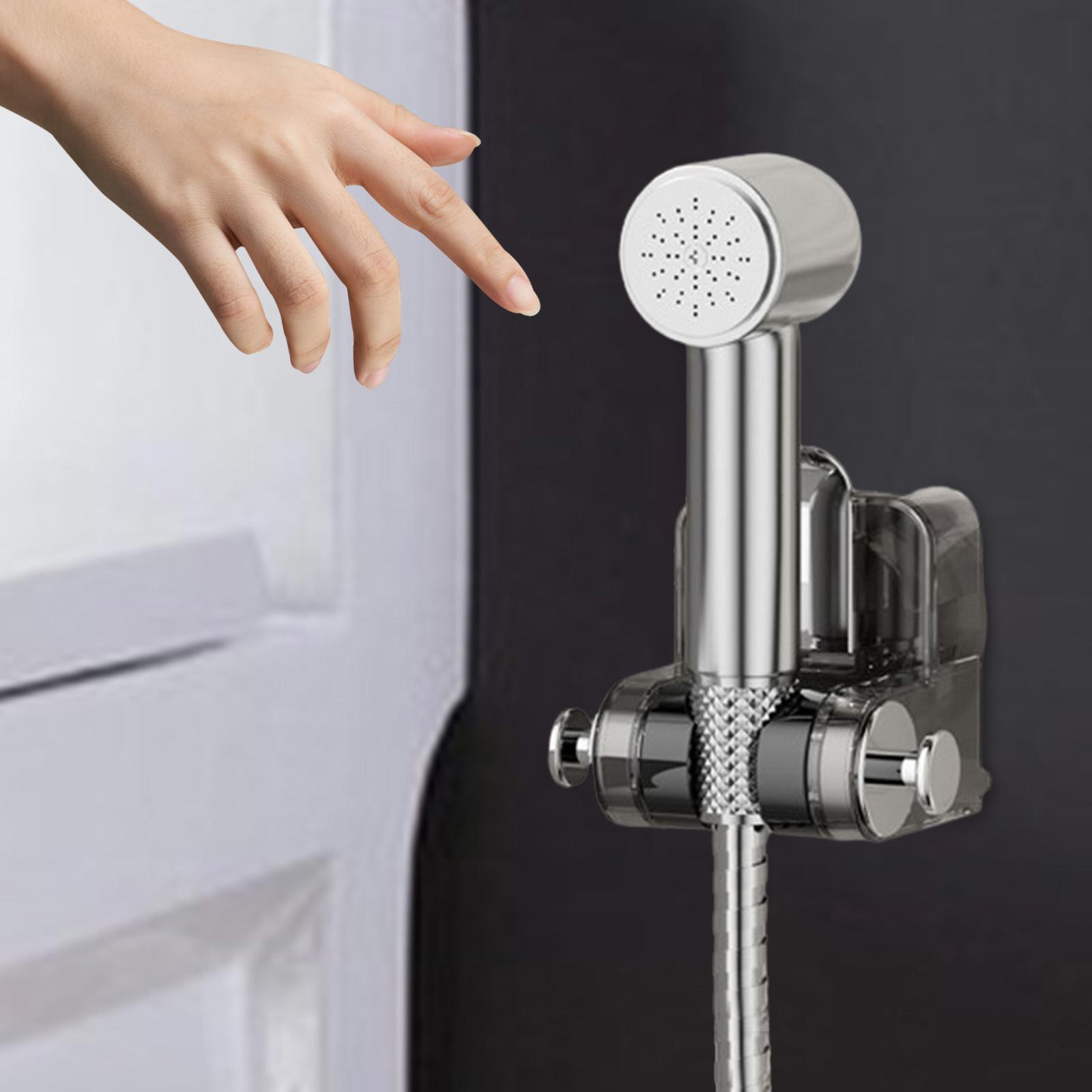 Shower Holder Multifunctional Shower Bracket for Bathroom Apartment Restroom Transparent silver