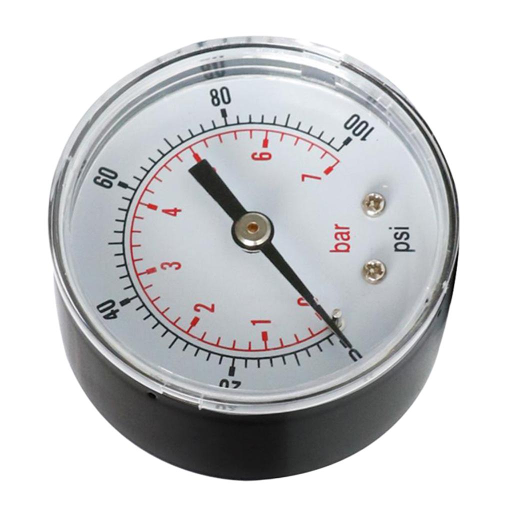 Air Water Pressure Gauge 1/8 BSP Thread Manometer Y50Z8 Center Back ...