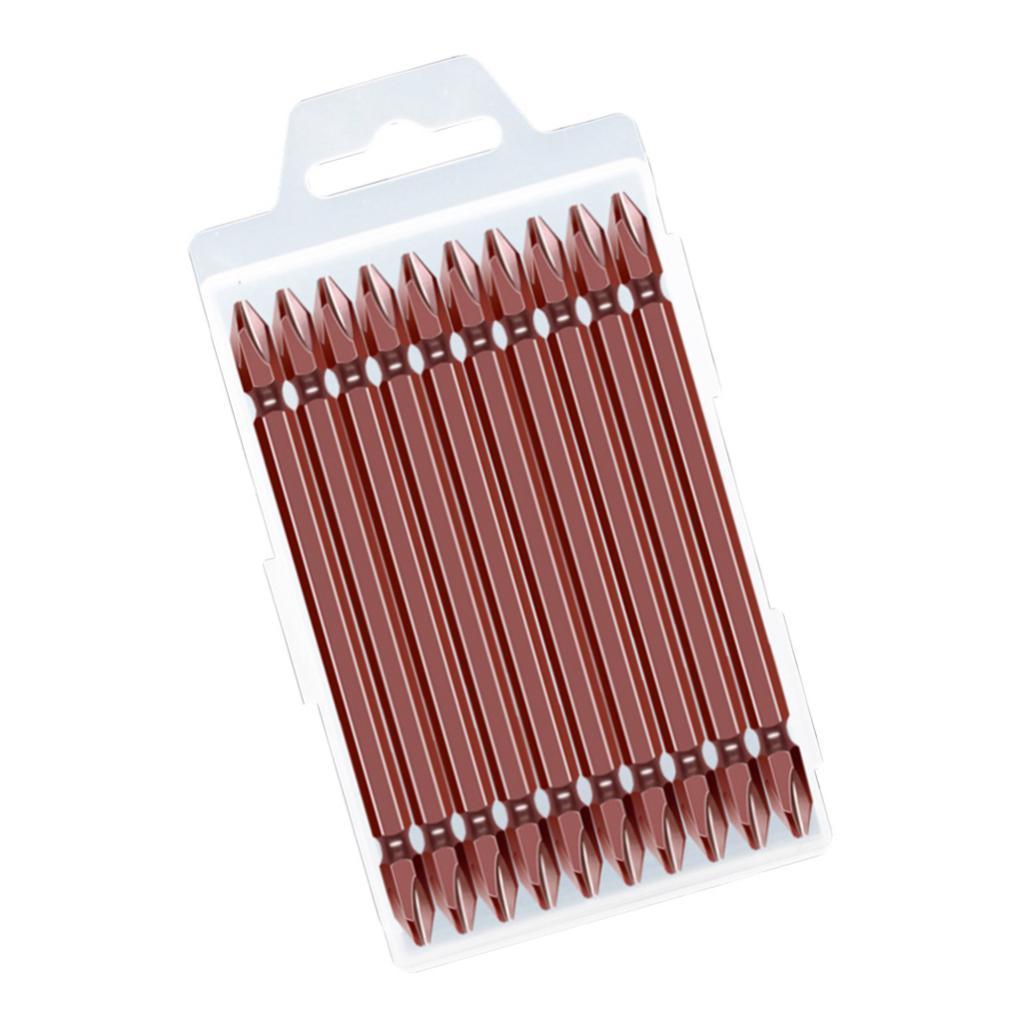 10pcs Double Screwdriver w/ Magnet Ring Hex Shank Electric Screwdriver Bit H