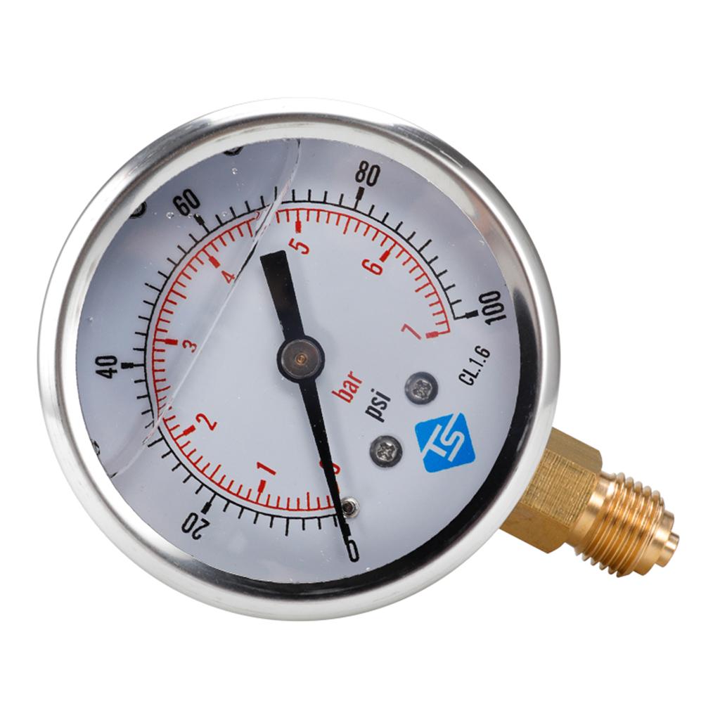 Y60 Radial Glycerine Filled Pressure Gauge Vacuum Gauge 0-100psi