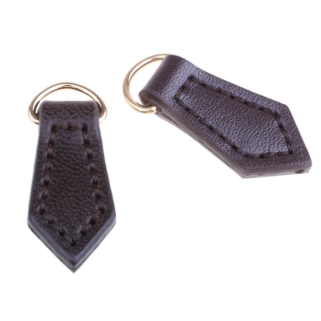 2Pcs Diamond Leather Zipper Tags Zipper Fixer Pull Tab Head for Bag ...