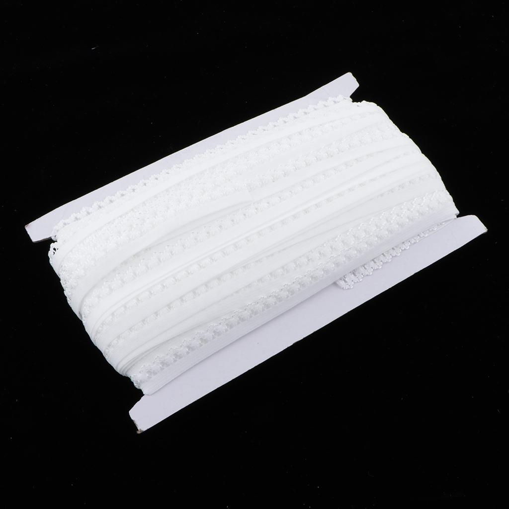 50 Yards Stretch Elastic Lace Trim Ribbon for Hairband Clothing White