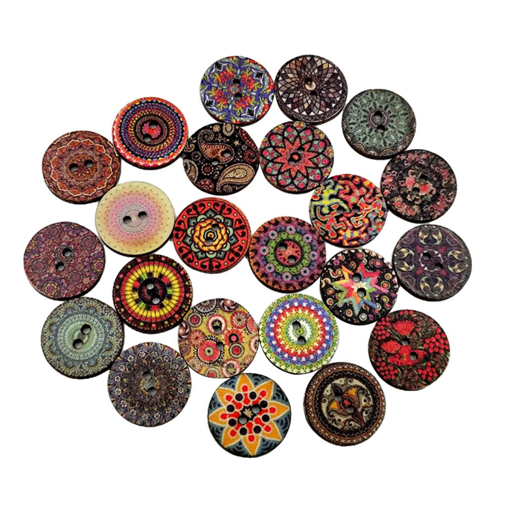 Wood Buttons 2 Hole 3/4in 100Pcs Brown