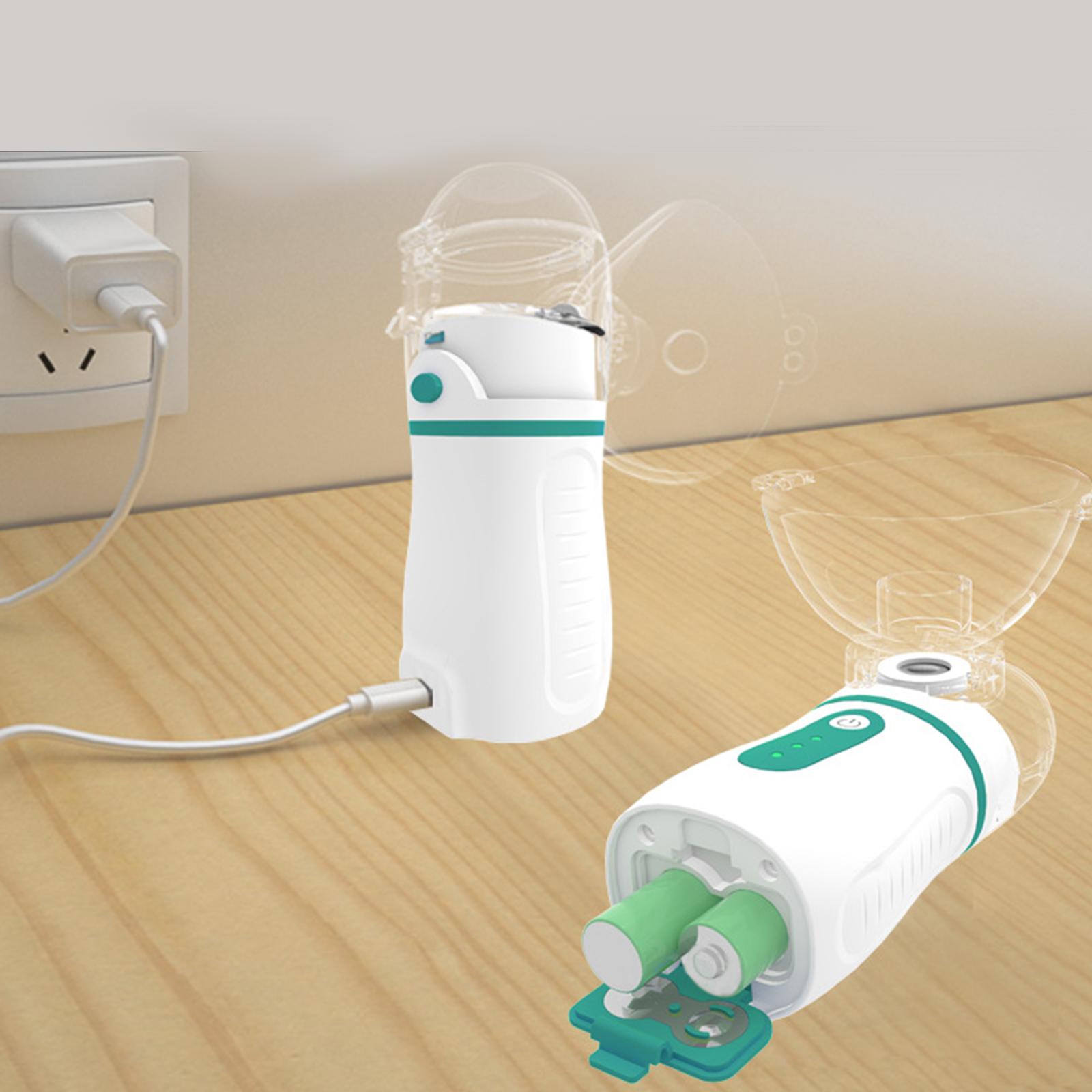 Steam Inhaler Humidifier Cough Inhaler Asthma Inhaler for Adult Green White