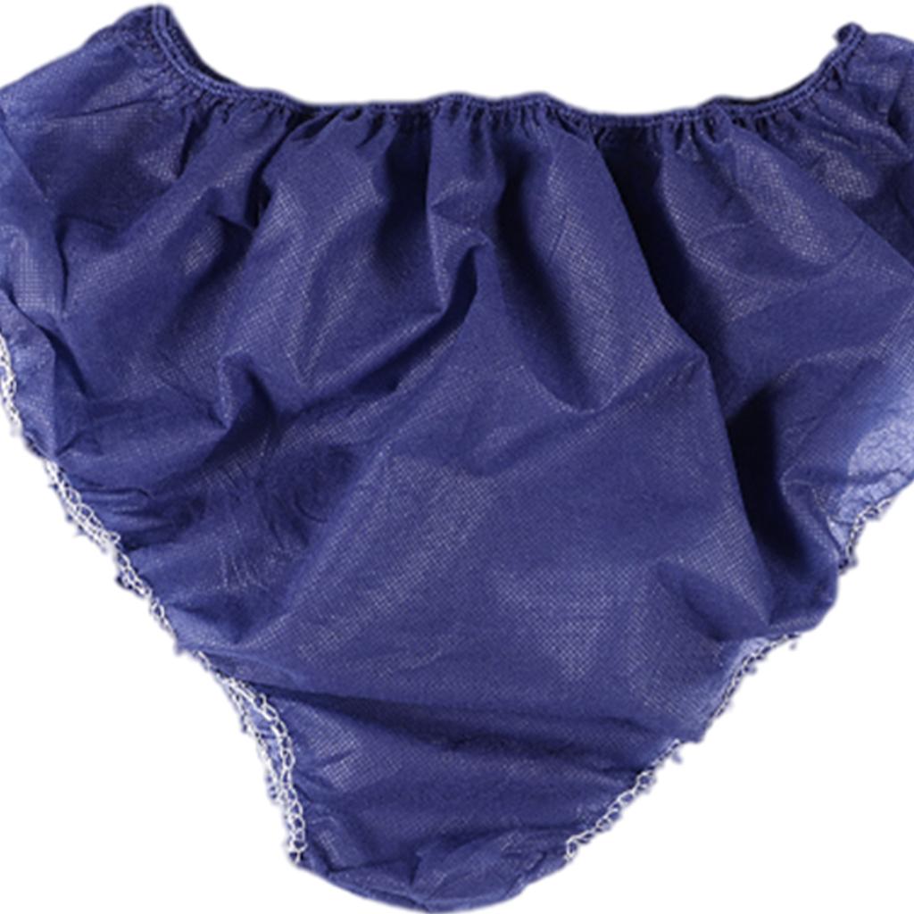 50x Disposable Panties with Elastic Waistband Soft for SPA Travel Blue