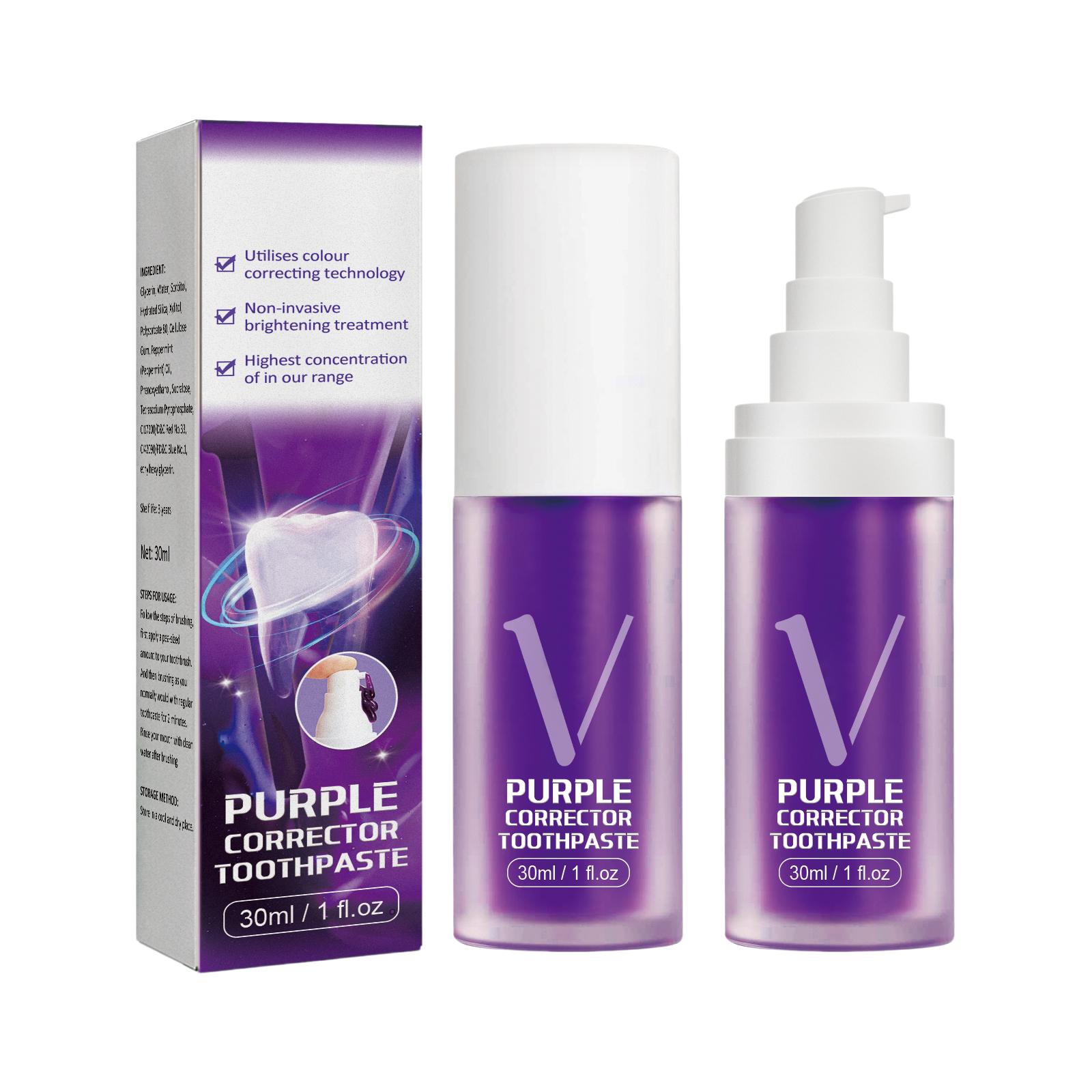 Purple Toothpaste for Sensitive Teeth 30ml Reduce Yellowing Brightening