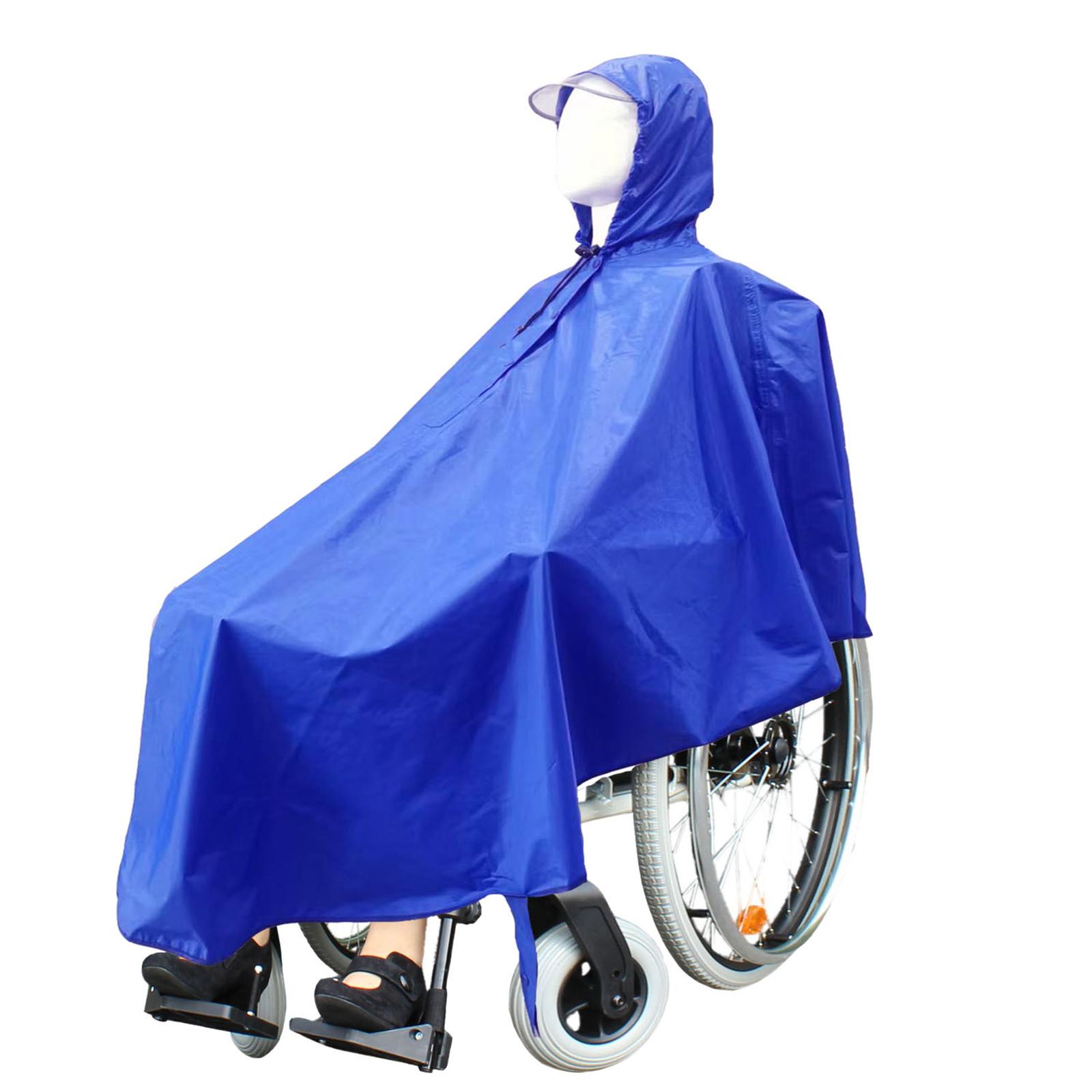Wheelchair Poncho Reflective Strip Waterproof Portable Poncho with Hood over